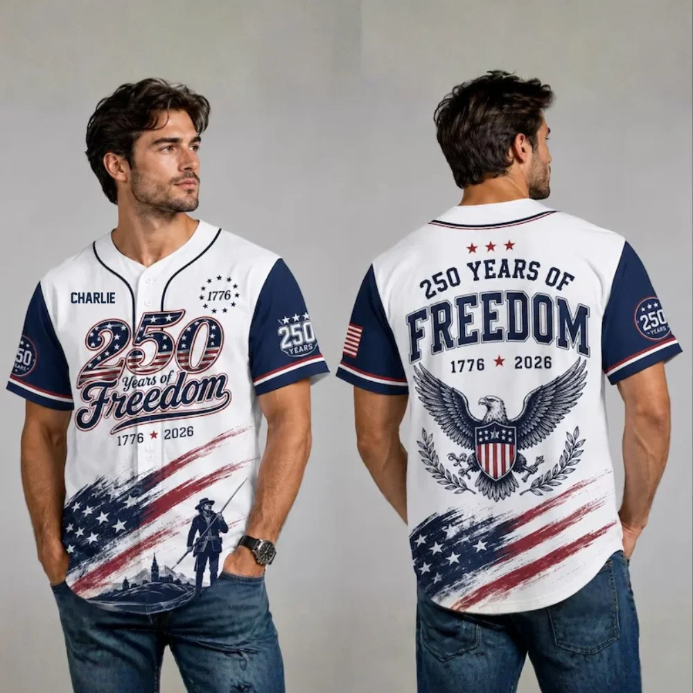 USA 250 Years Of Freedom Soldier Eagle - Personalized Baseball Jersey - Gift For Patriots