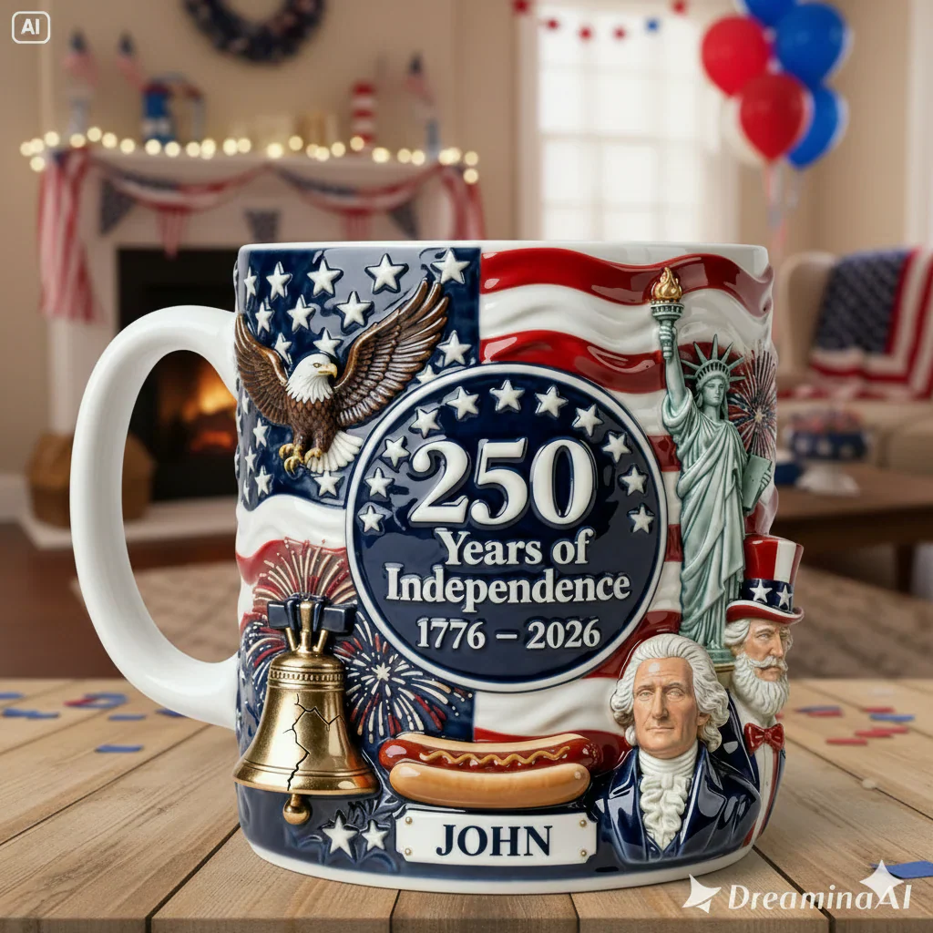 USA 250 Years Of Independence - Personalized Mug - Gift For Patriots VD01 CU60617119 - Image 2