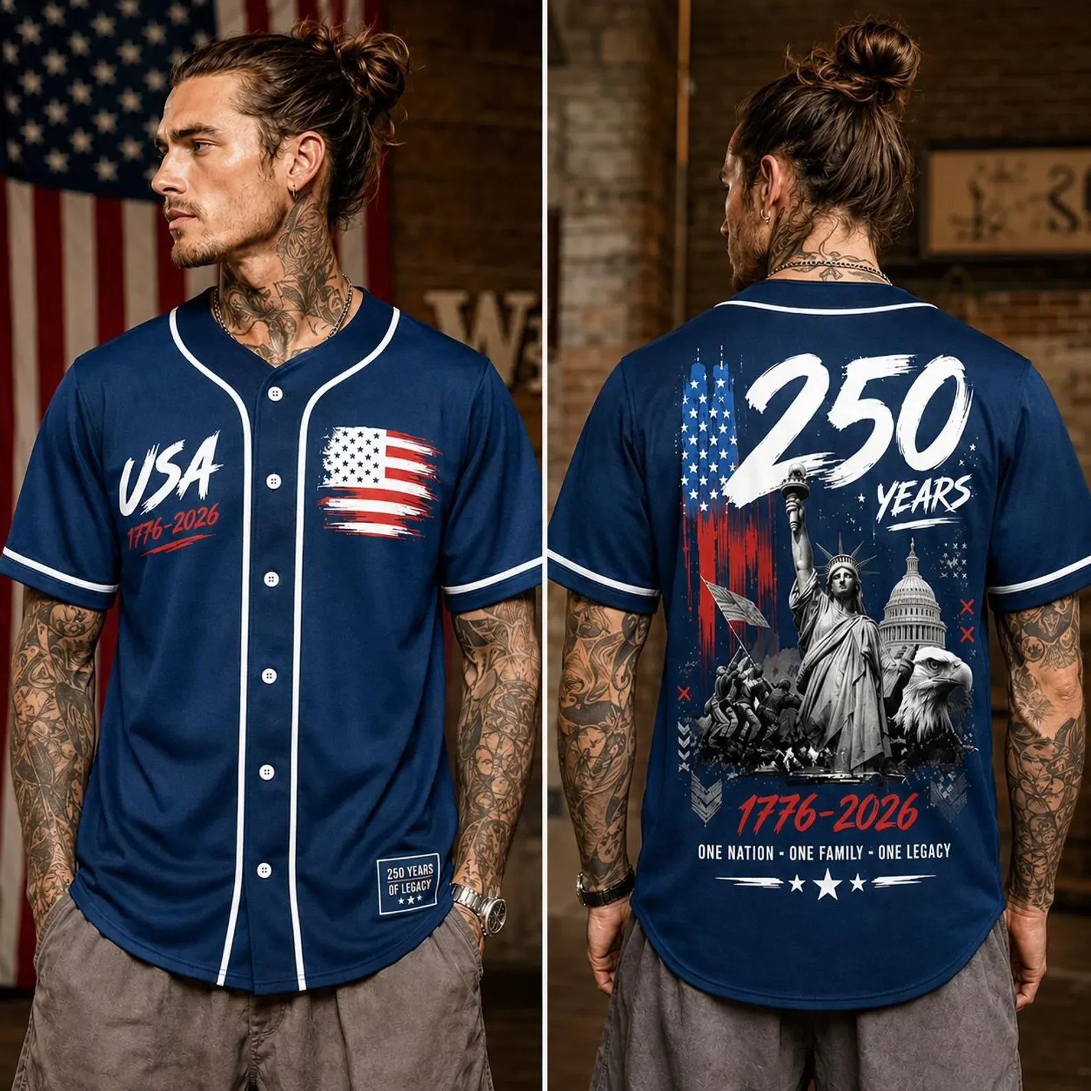 USA 250th Anniversary 1776 2026 - Baseball Jersey - Gift For Patriots - Image 3