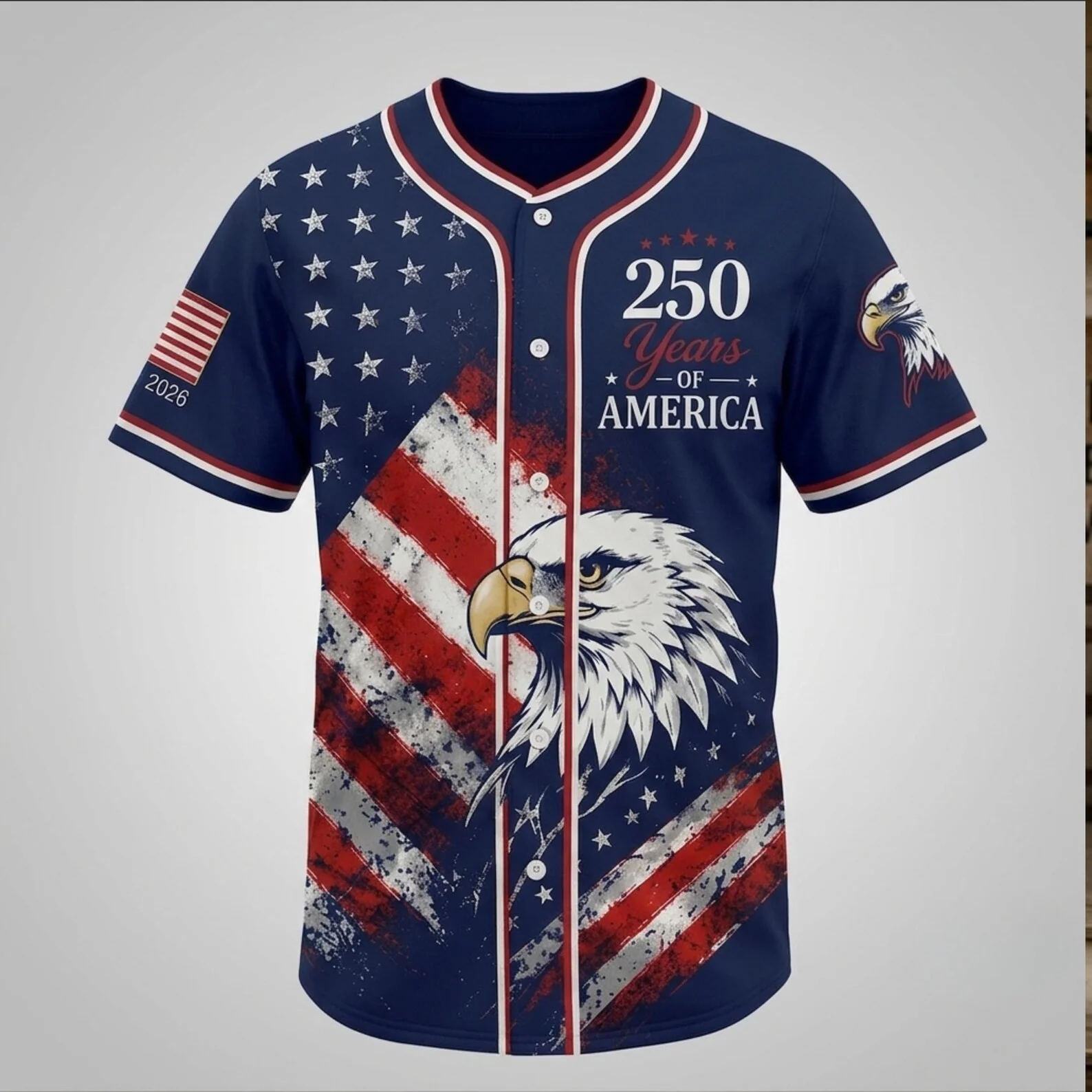 USA 250th Anniversary 1776 2026 Navy - Baseball Jersey - Gift For Patriots - Image 3