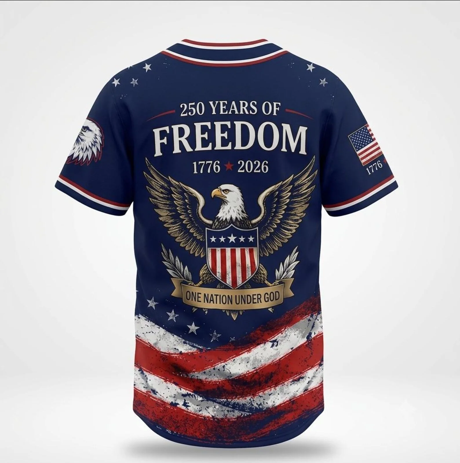 USA 250th Anniversary 1776 2026 Navy - Baseball Jersey - Gift For Patriots - Image 4