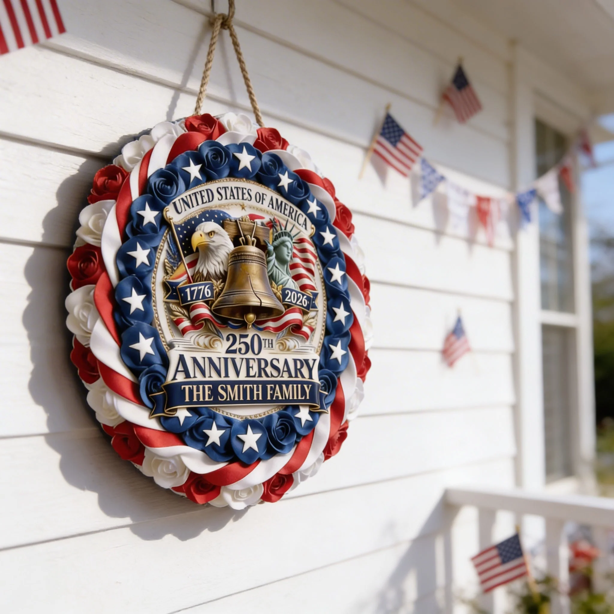 USA 250th Anniversary 1776-2026 - Personalized Wood Sign - Patriotic Gift For Family - Image 3