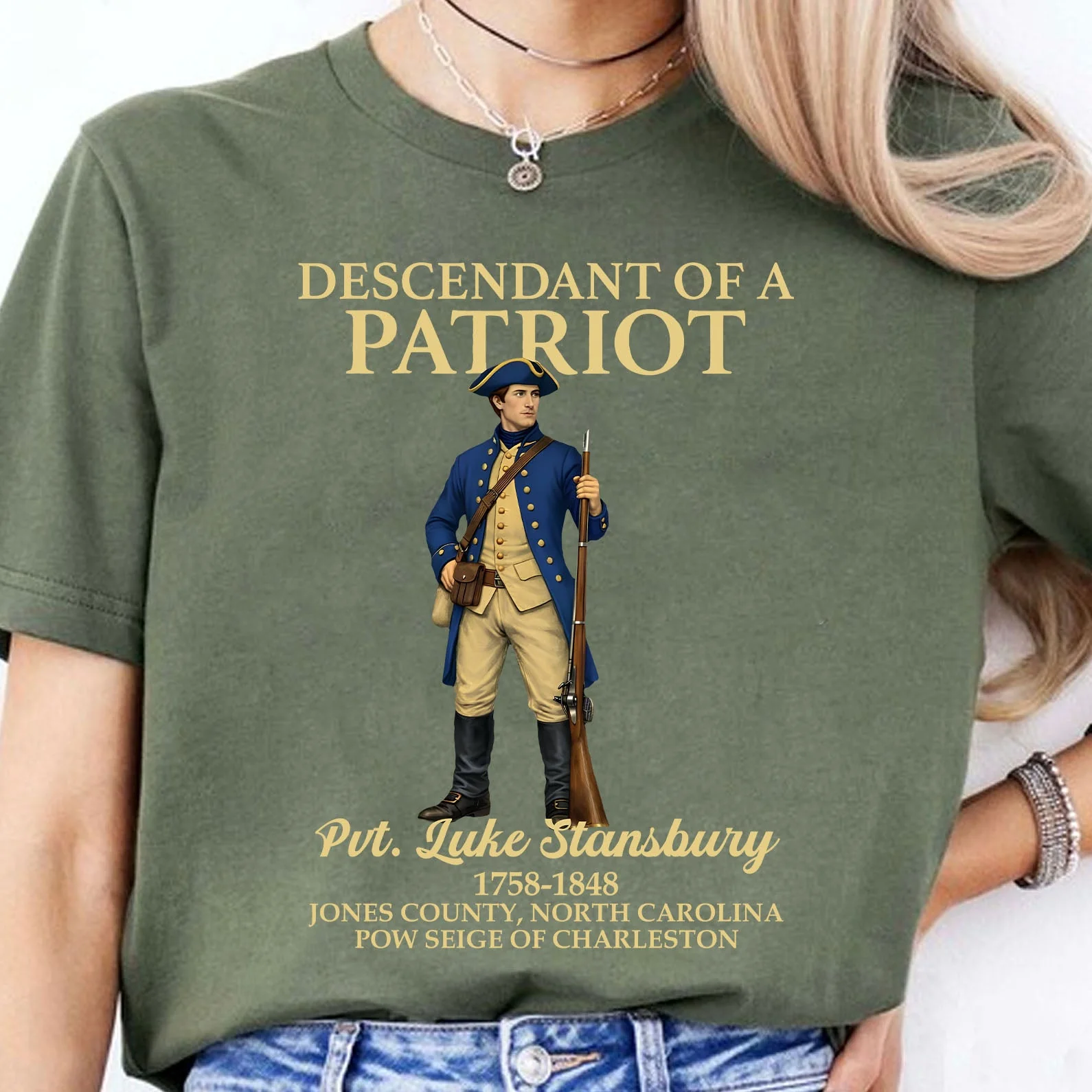 USA 250th Anniversary Descendant Of A Patriot - Personalized  Shirt - Gift For Patriots - Image 2