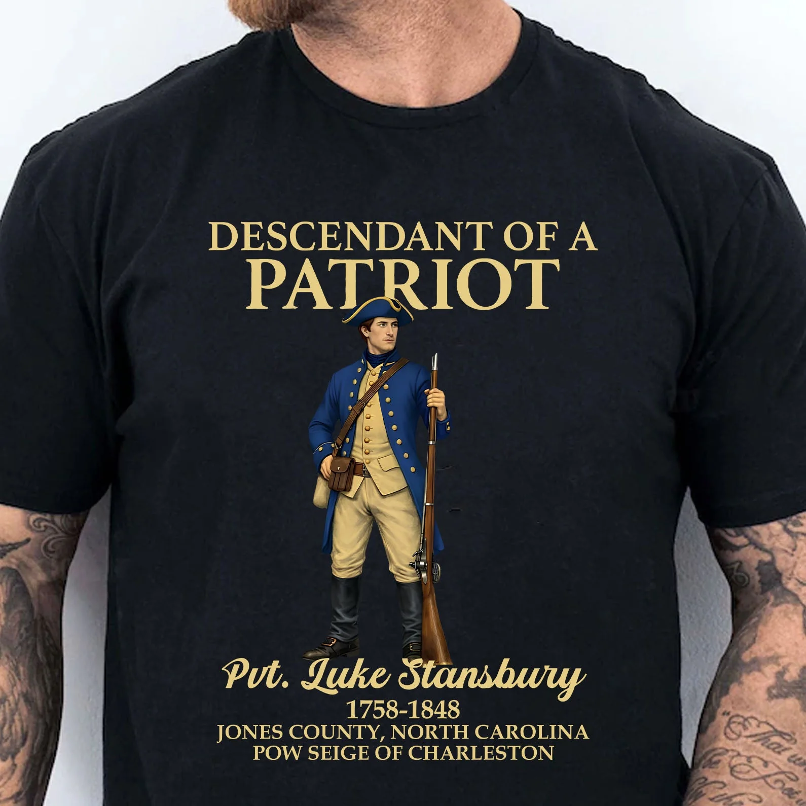 USA 250th Anniversary Descendant Of A Patriot - Personalized  Shirt - Gift For Patriots - Image 4