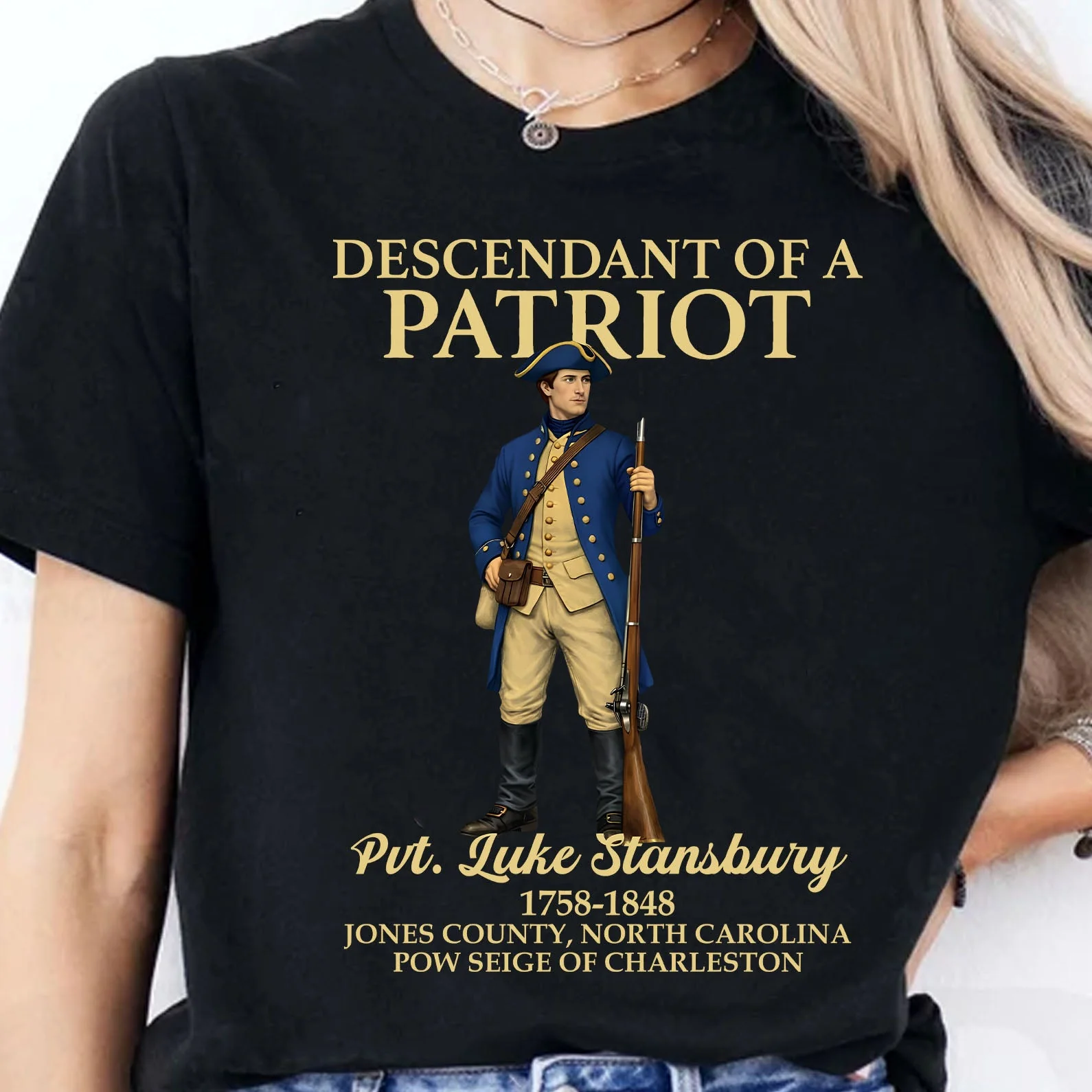 USA 250th Anniversary Descendant Of A Patriot - Personalized  Shirt - Gift For Patriots - Image 5