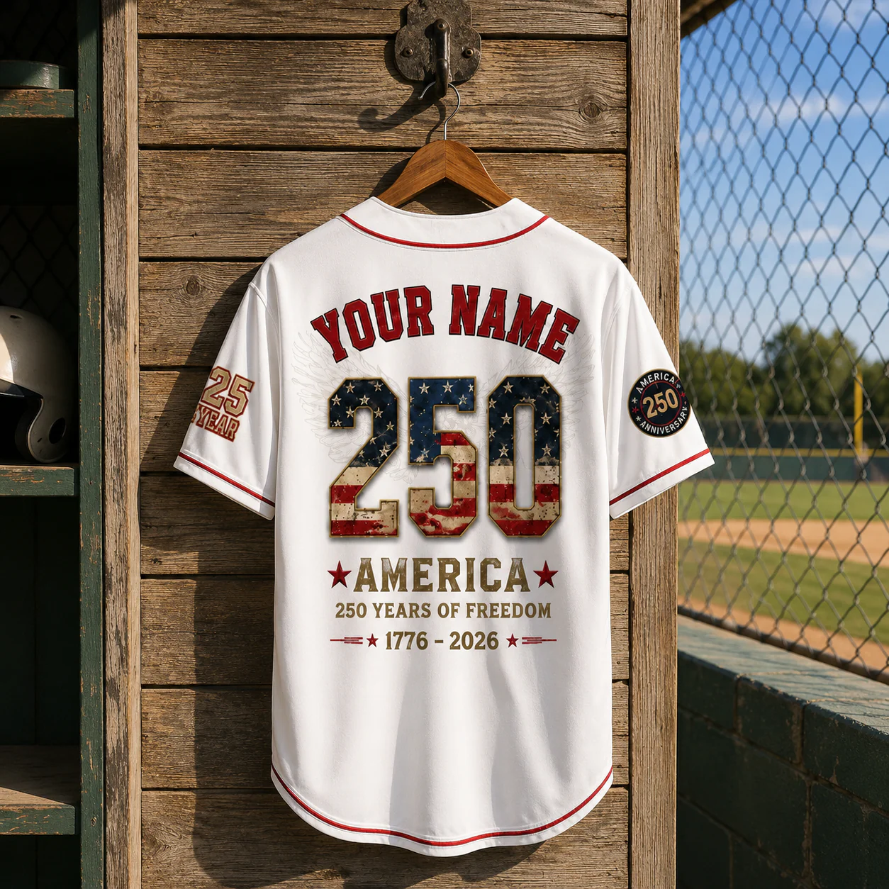 USA 250th Anniversary Eagle Flag - Personalized Baseball Jersey - Gift For Patriots - Image 3