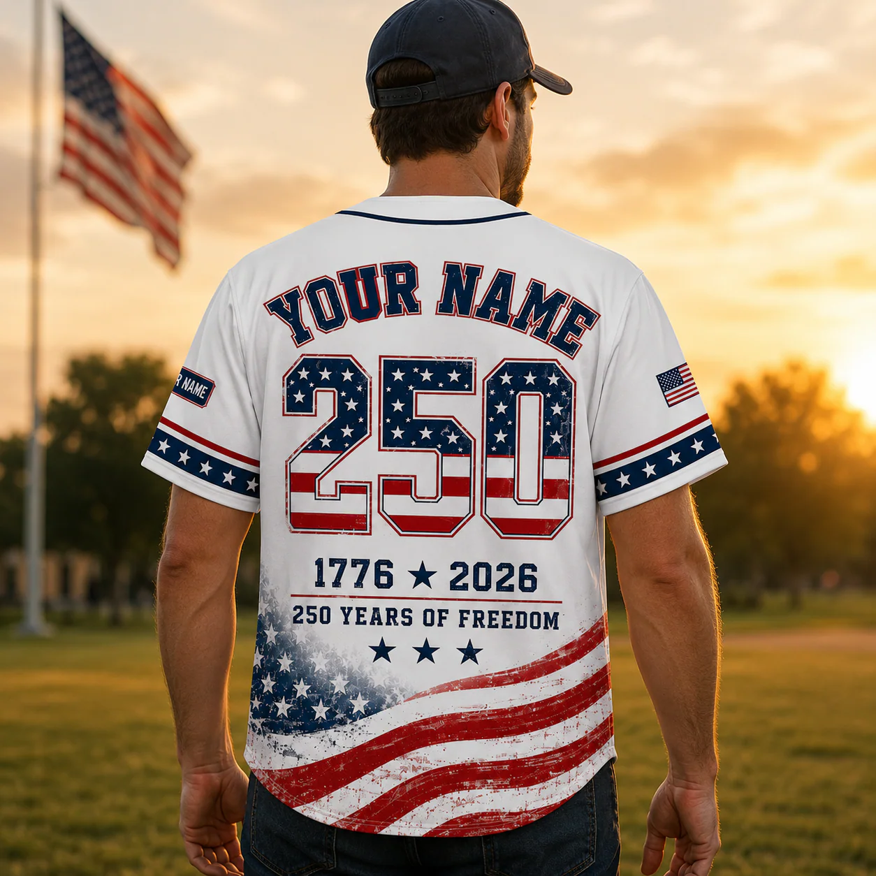 USA 250th Anniversary Eagle Liberty Bell - Personalized Baseball Jersey - Gift For Patriots - Image 3