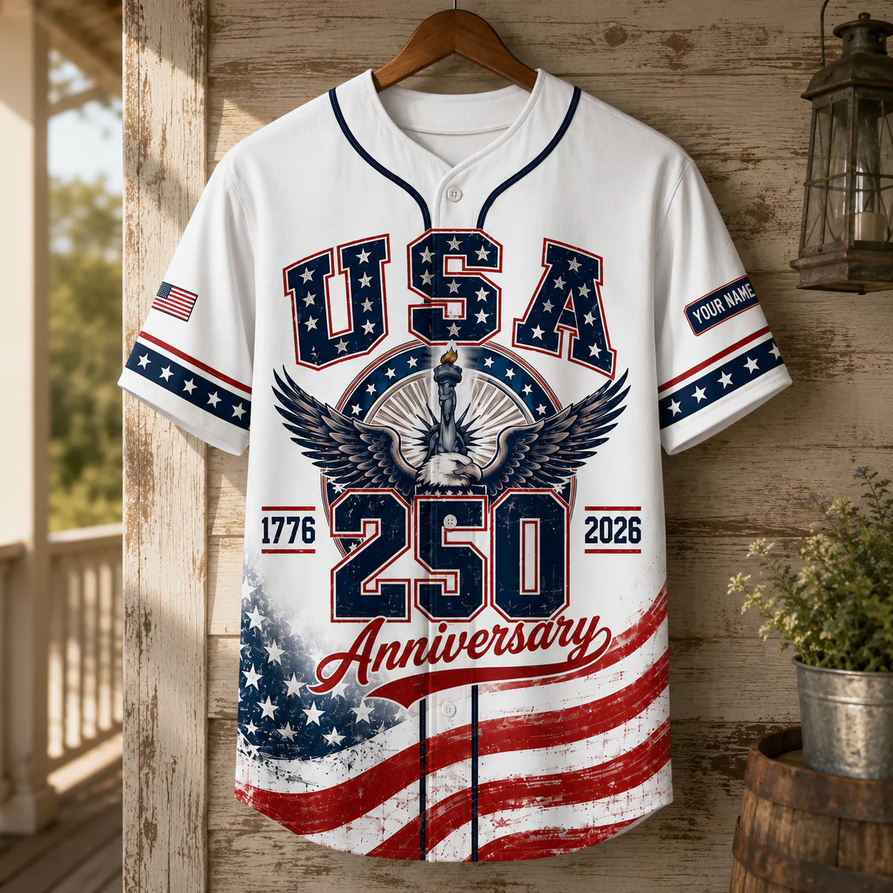 USA 250th Anniversary Eagle Liberty Bell - Personalized Baseball Jersey - Gift For Patriots - Image 5