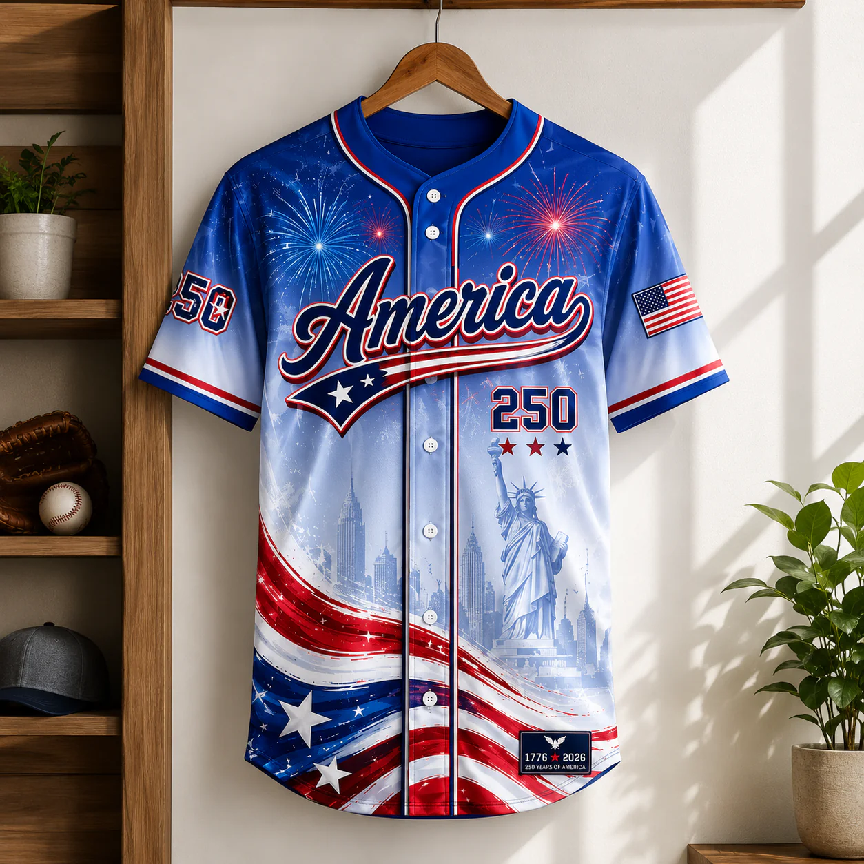 USA 250th Anniversary Eagle Statue Of Liberty - Personalized Baseball Jersey - Gift For Patriots - Image 5