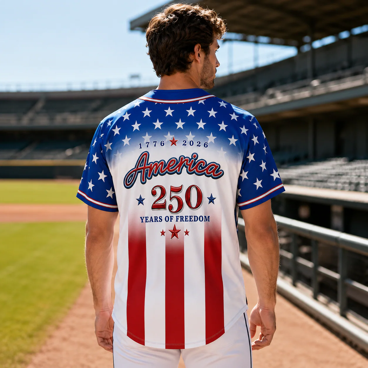 USA 250th Anniversary Flag Stars Stripes - Personalized Baseball Jersey - Gift For Patriots - Image 3