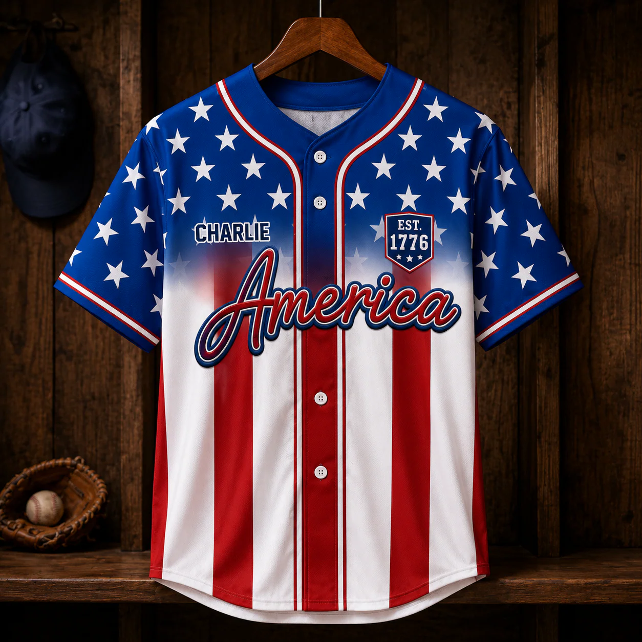USA 250th Anniversary Flag Stars Stripes - Personalized Baseball Jersey - Gift For Patriots - Image 4