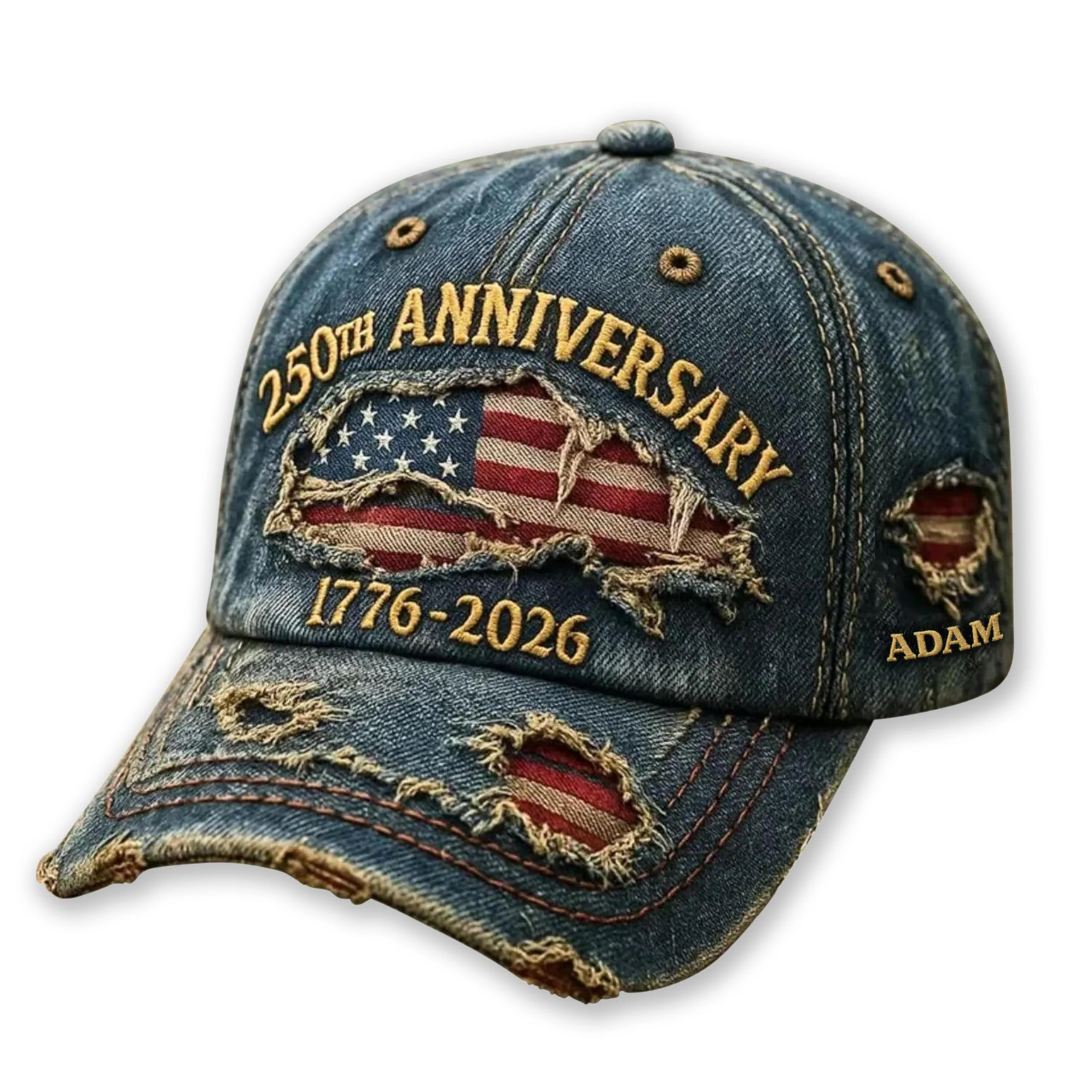 USA 250th Anniversary Liberty Bell Eagle - Personalized Classic Cap - Gift For Him - Image 6