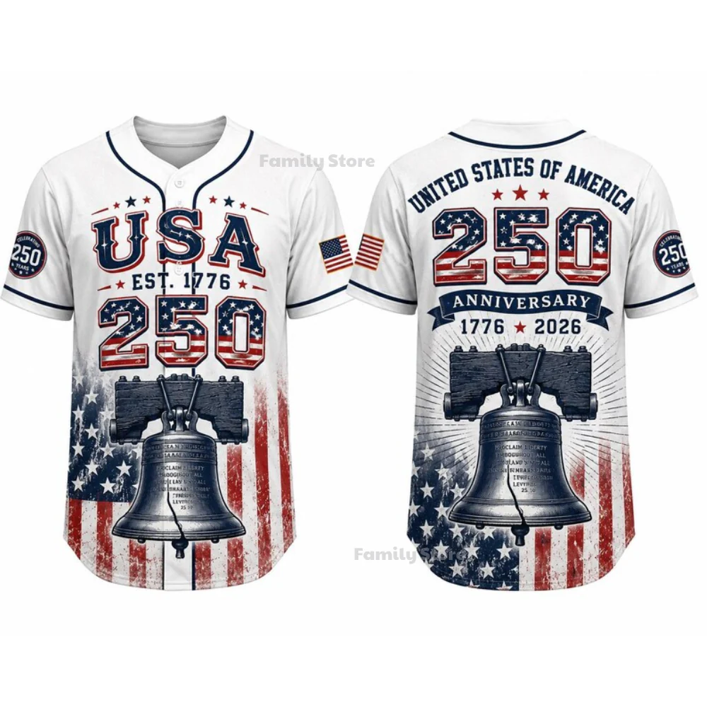 USA 250th Anniversary Liberty Bell Patriotic American Flag - Baseball Jersey - Gift For Patriots - Image 6