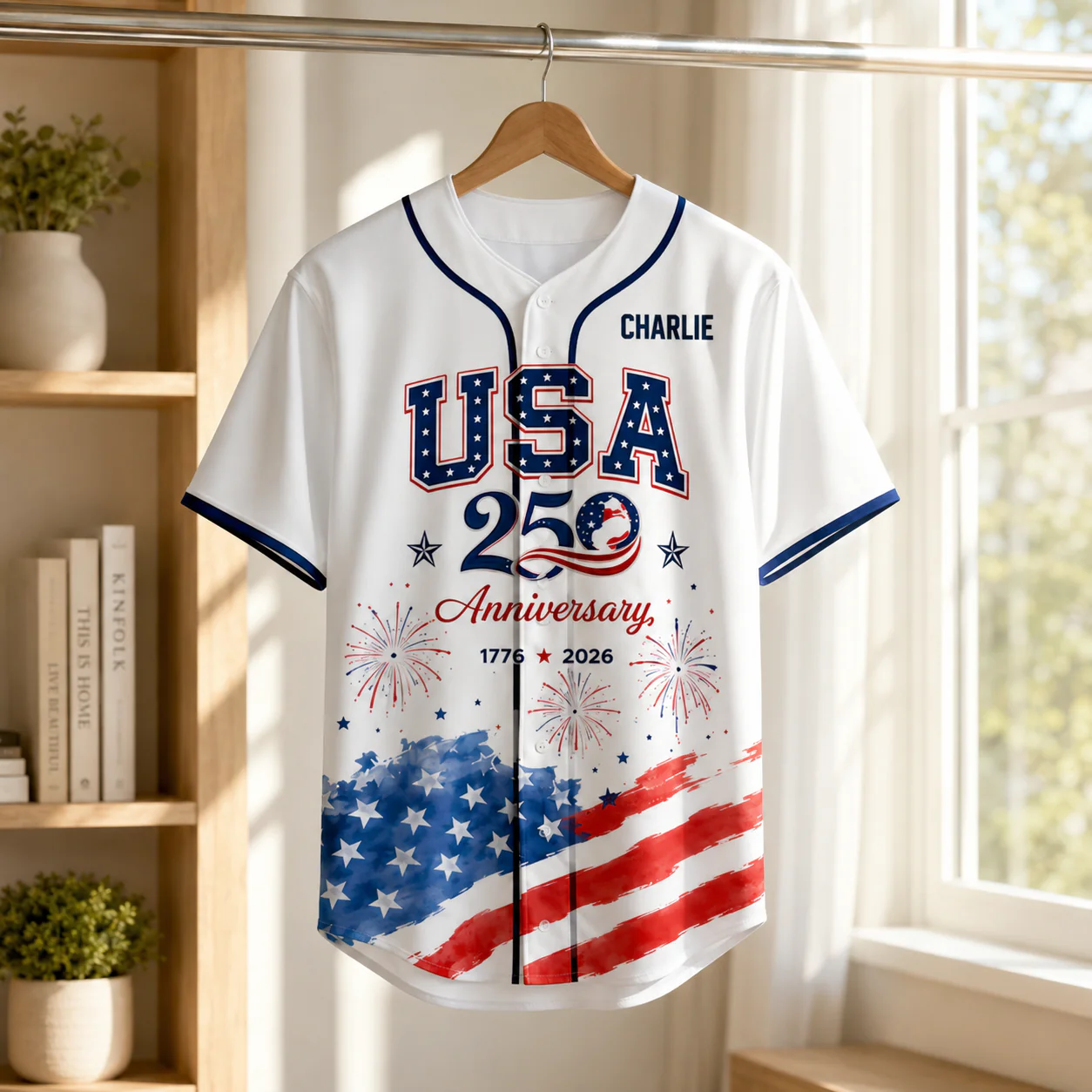 USA 250th Anniversary Liberty Eagle White - Personalized Baseball Jersey - Gift For Patriots - Image 5