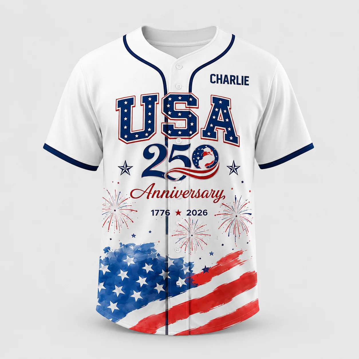 USA 250th Anniversary Liberty Eagle White - Personalized Baseball Jersey - Gift For Patriots - Image 6