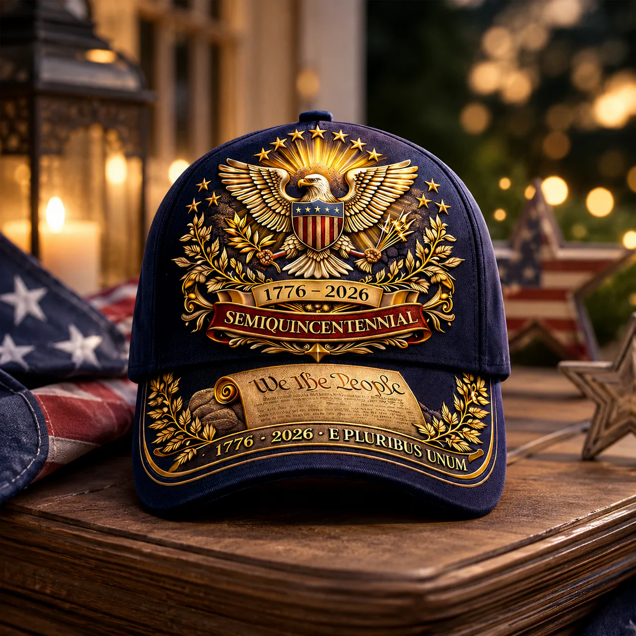 USA 250th Anniversary Patriotic Eagle - Personalized Classic Cap - Gift For Patriots - Image 2