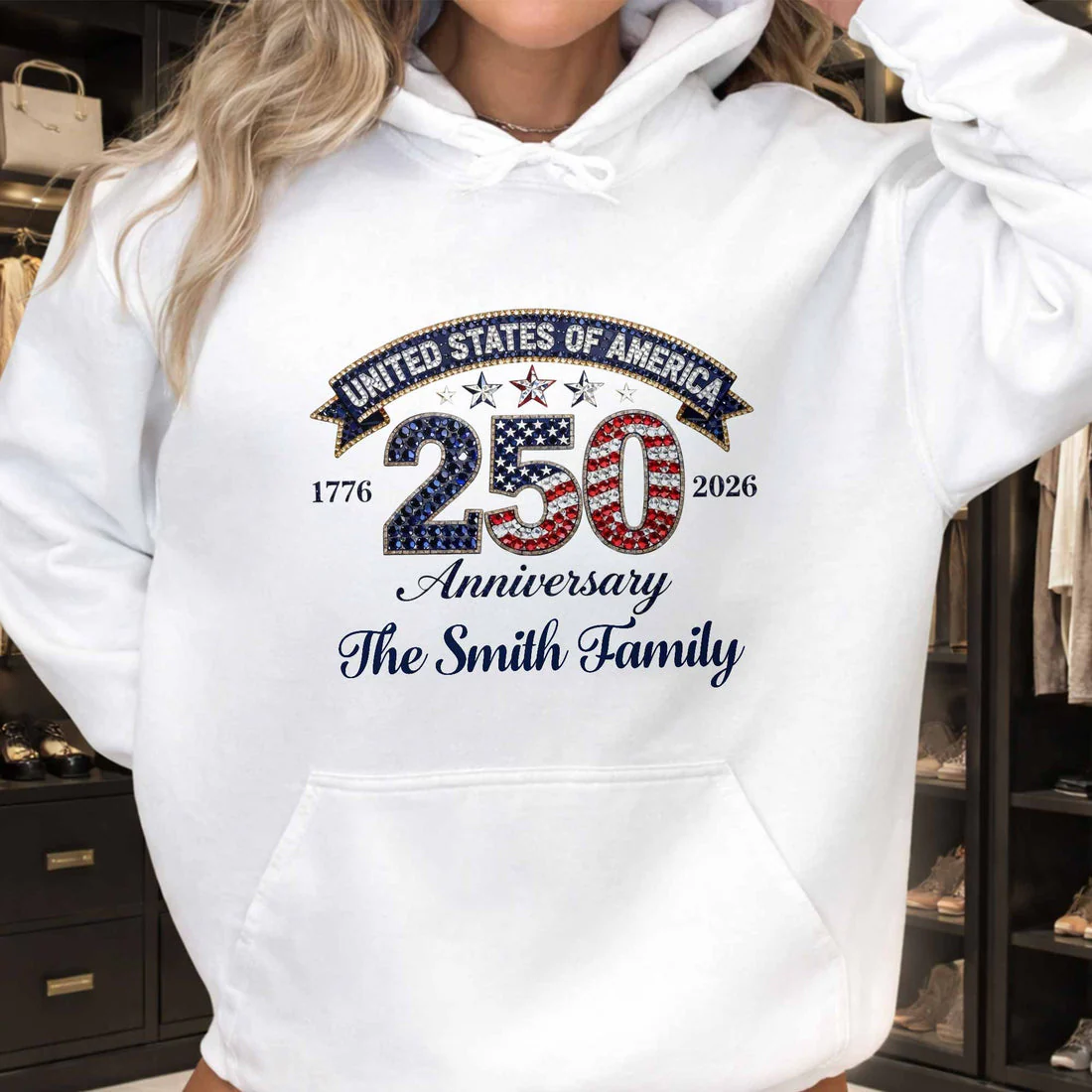 USA 250th Anniversary - Personalized Bling Shirt - Gift For Patriotic Family - Image 7