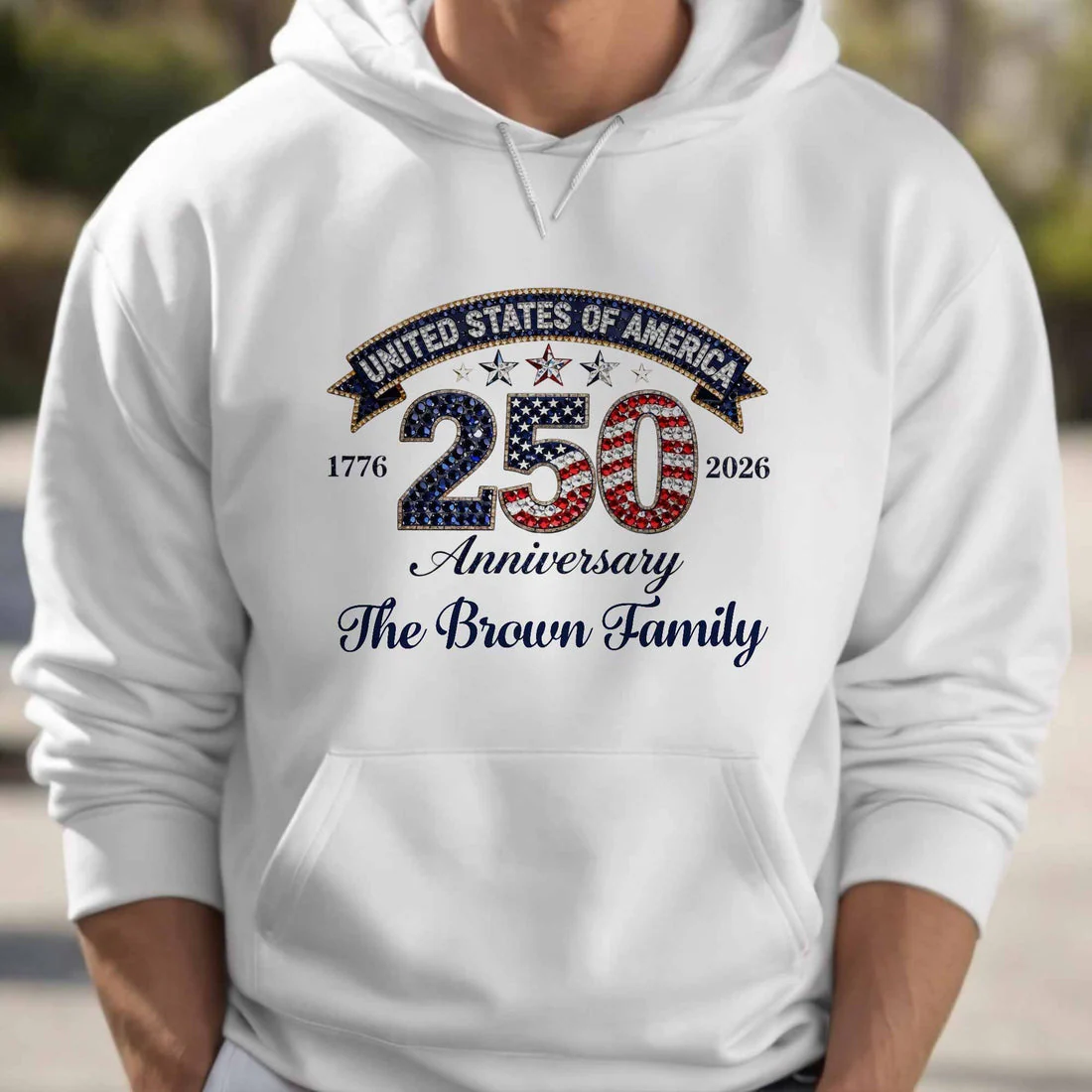 USA 250th Anniversary - Personalized Bling Shirt - Gift For Patriotic Family - Image 9