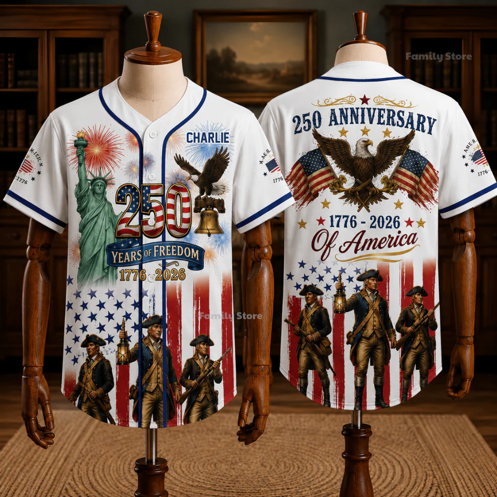 USA 250th Anniversary Revolutionary War Soldiers - Personalized Baseball Jersey - Gift For Patriots