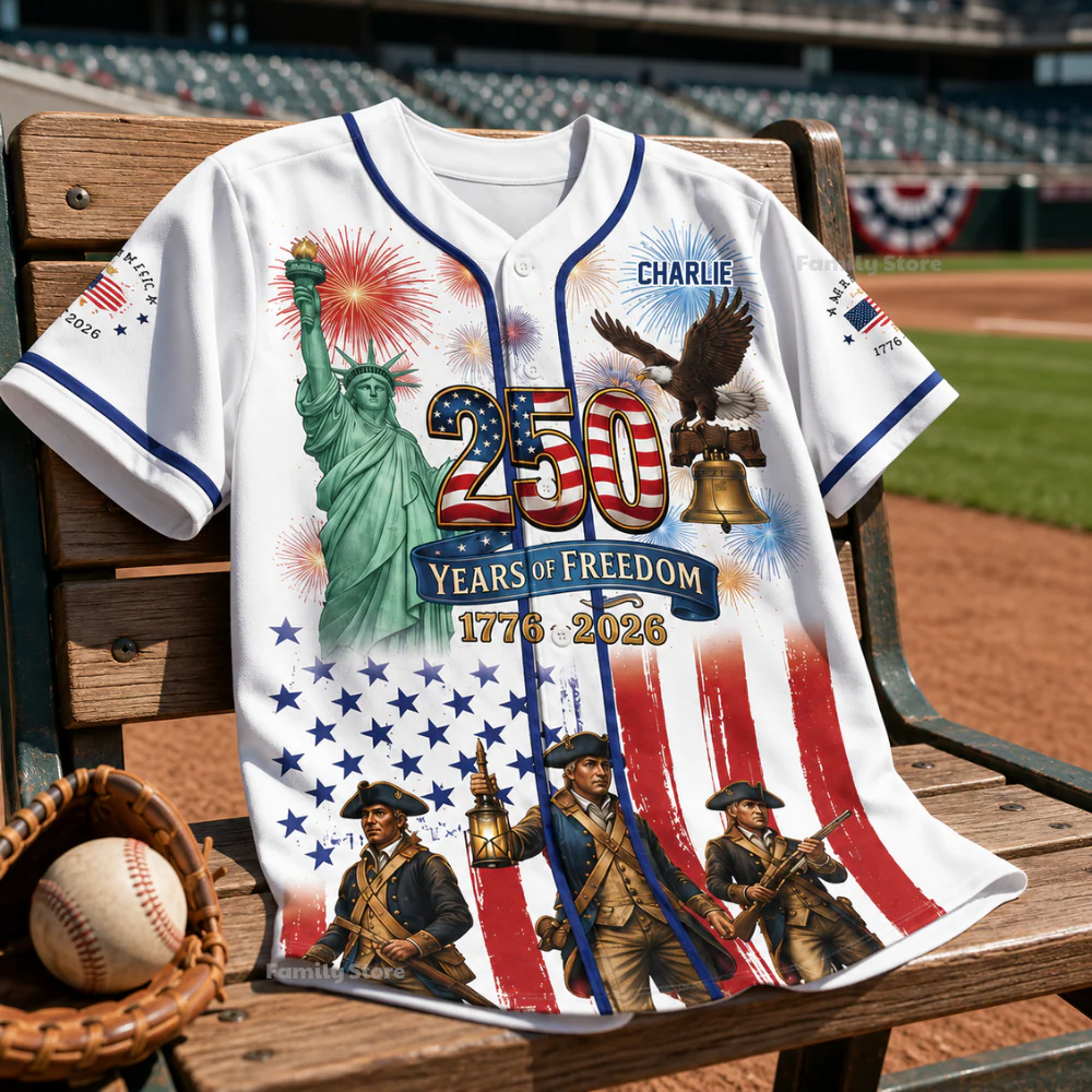 USA 250th Anniversary Revolutionary War Soldiers - Personalized Baseball Jersey - Gift For Patriots - Image 4