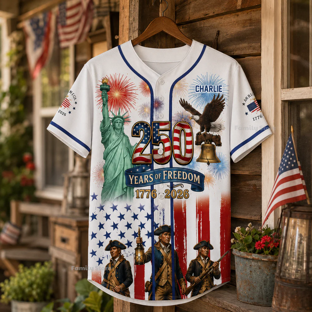 USA 250th Anniversary Revolutionary War Soldiers - Personalized Baseball Jersey - Gift For Patriots - Image 5