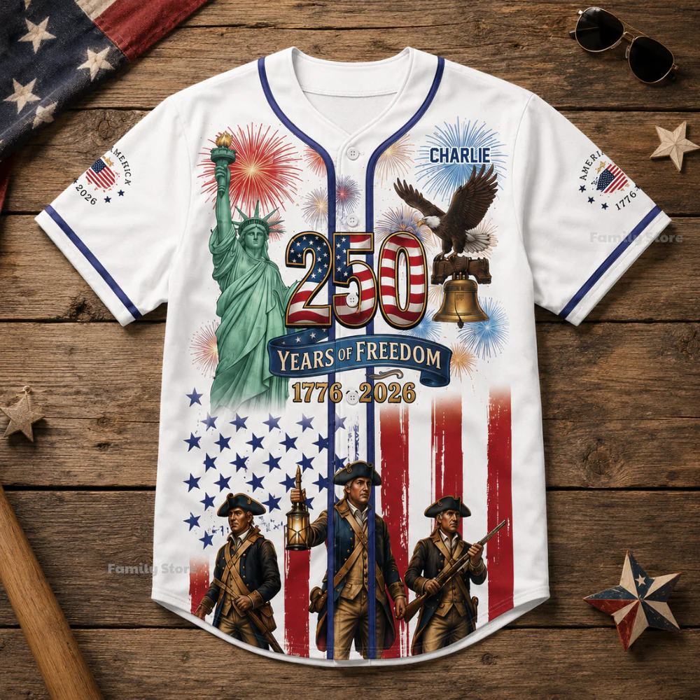 USA 250th Anniversary Revolutionary War Soldiers - Personalized Baseball Jersey - Gift For Patriots - Image 6