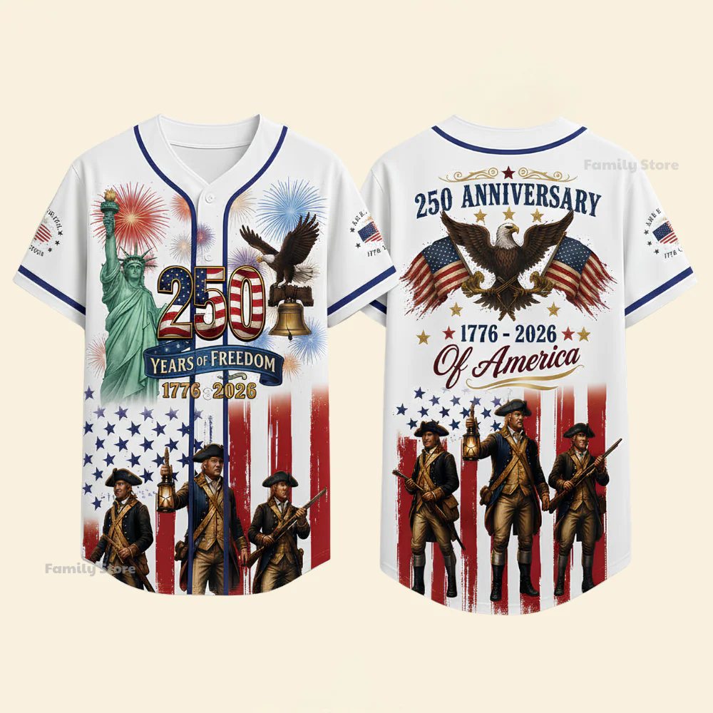 USA 250th Anniversary Revolutionary War Soldiers - Personalized Baseball Jersey - Gift For Patriots - Image 7