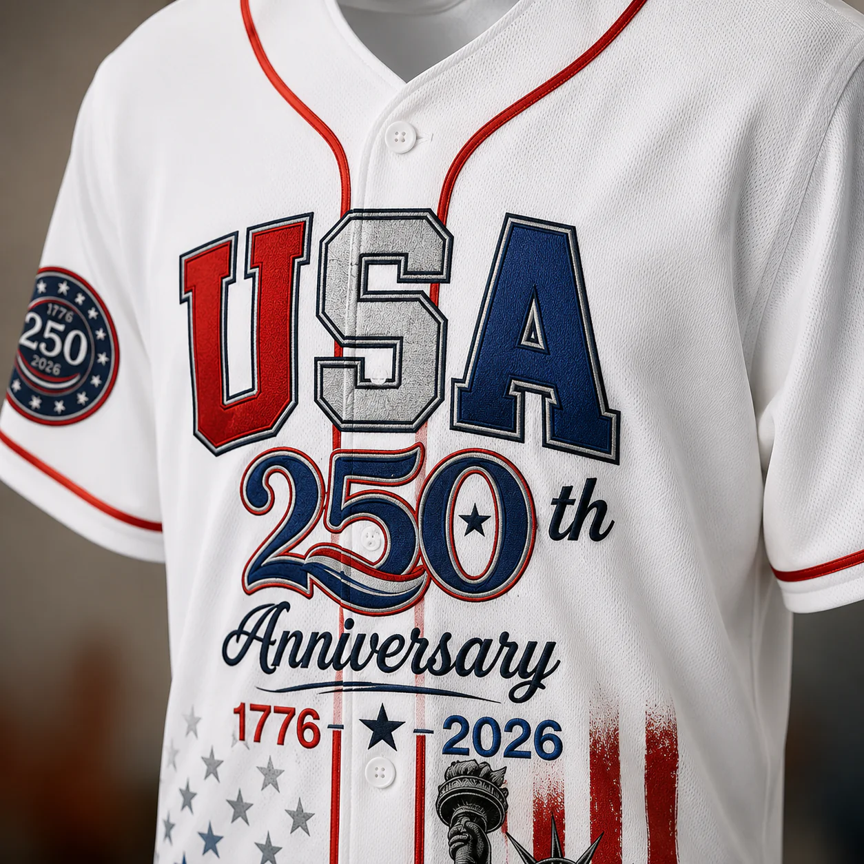 USA 250th Anniversary Statue Liberty Flag - Personalized Baseball Jersey - Gift For Patriots - Image 6