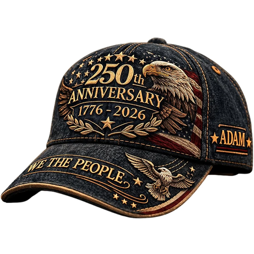 USA 250th Anniversary We The People Denim Eagle - Personalized Classic Cap - Gift For Him - Image 5