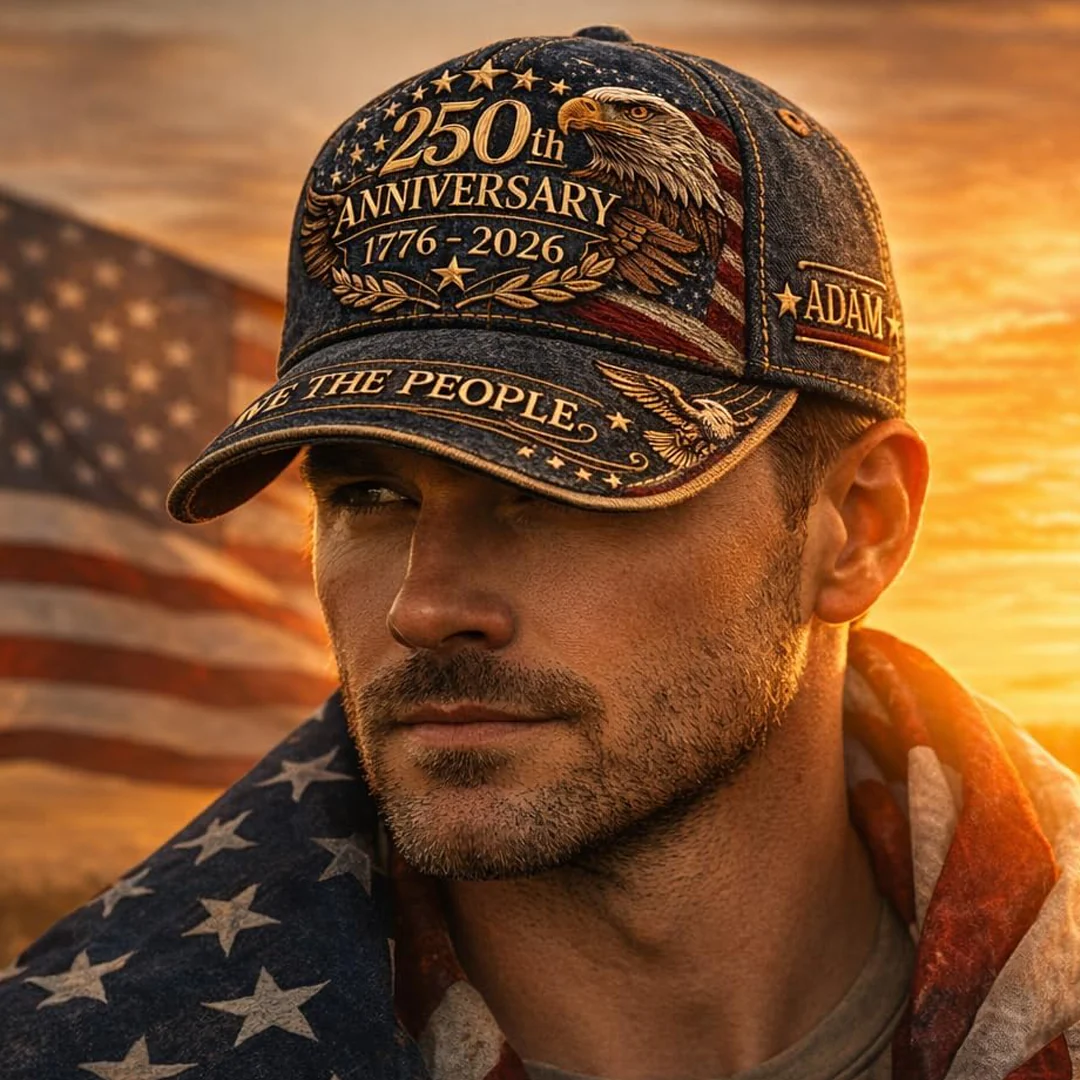 USA 250th Anniversary We The People Denim Eagle - Personalized Classic Cap - Gift For Him - Image 6