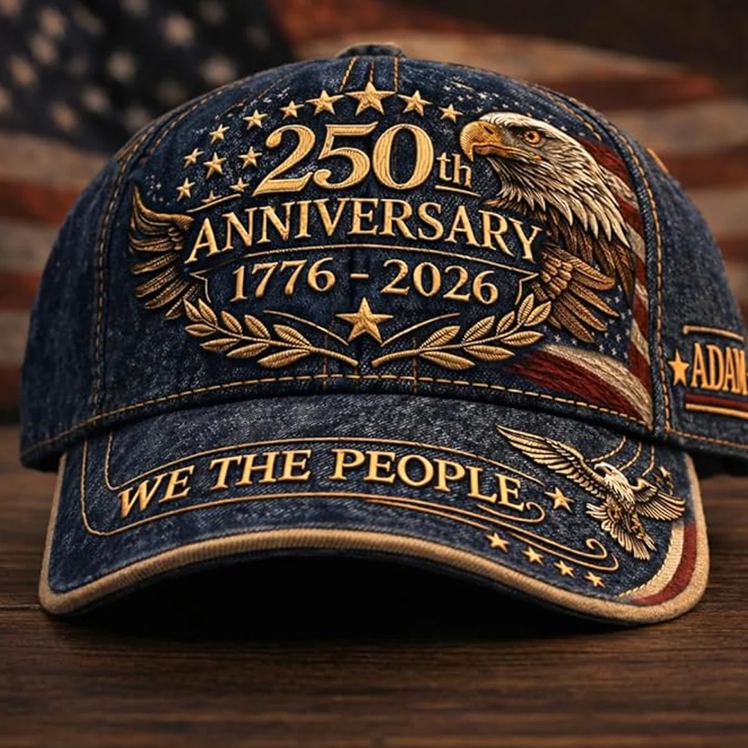 USA 250th Anniversary We The People Denim Eagle - Personalized Classic Cap - Gift For Him - Image 7