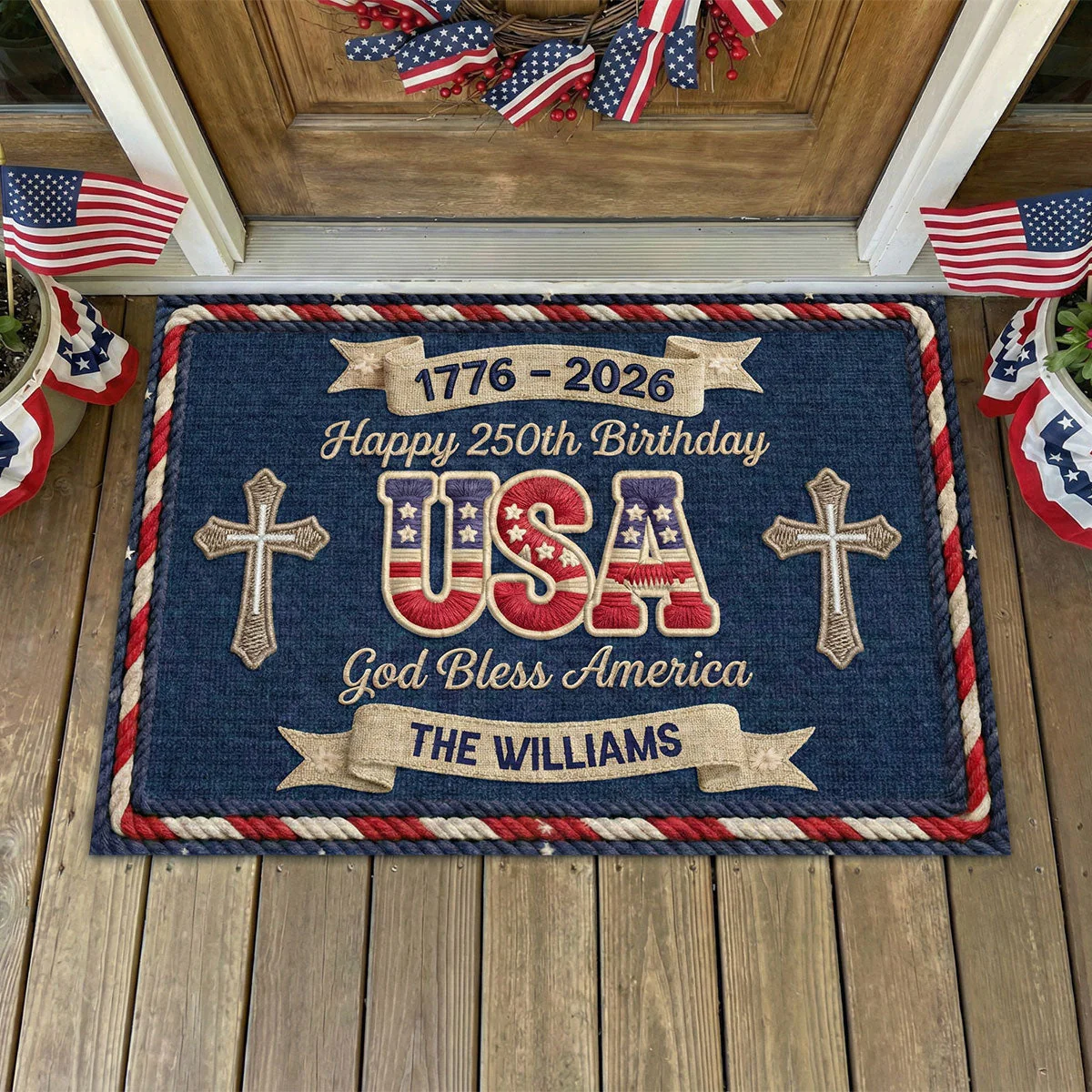 Usa 250th Birthday  Personalized Doormat