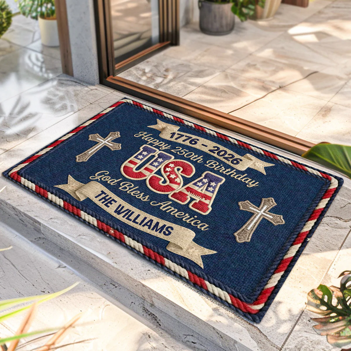 Usa 250th Birthday  Personalized Doormat - Image 2