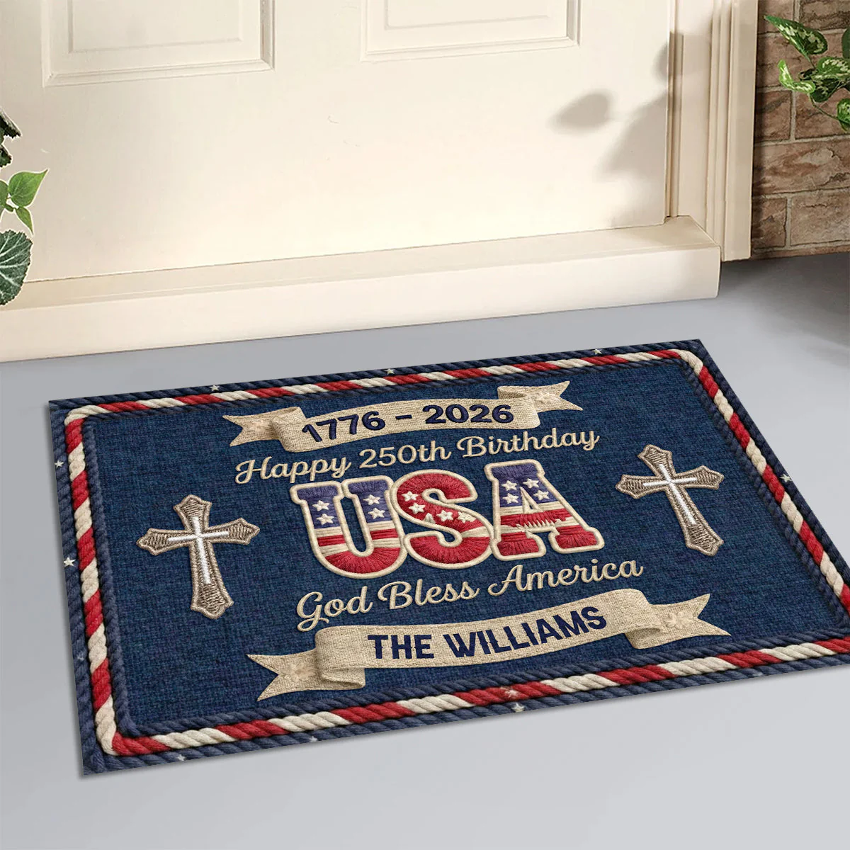 Usa 250th Birthday  Personalized Doormat - Image 3