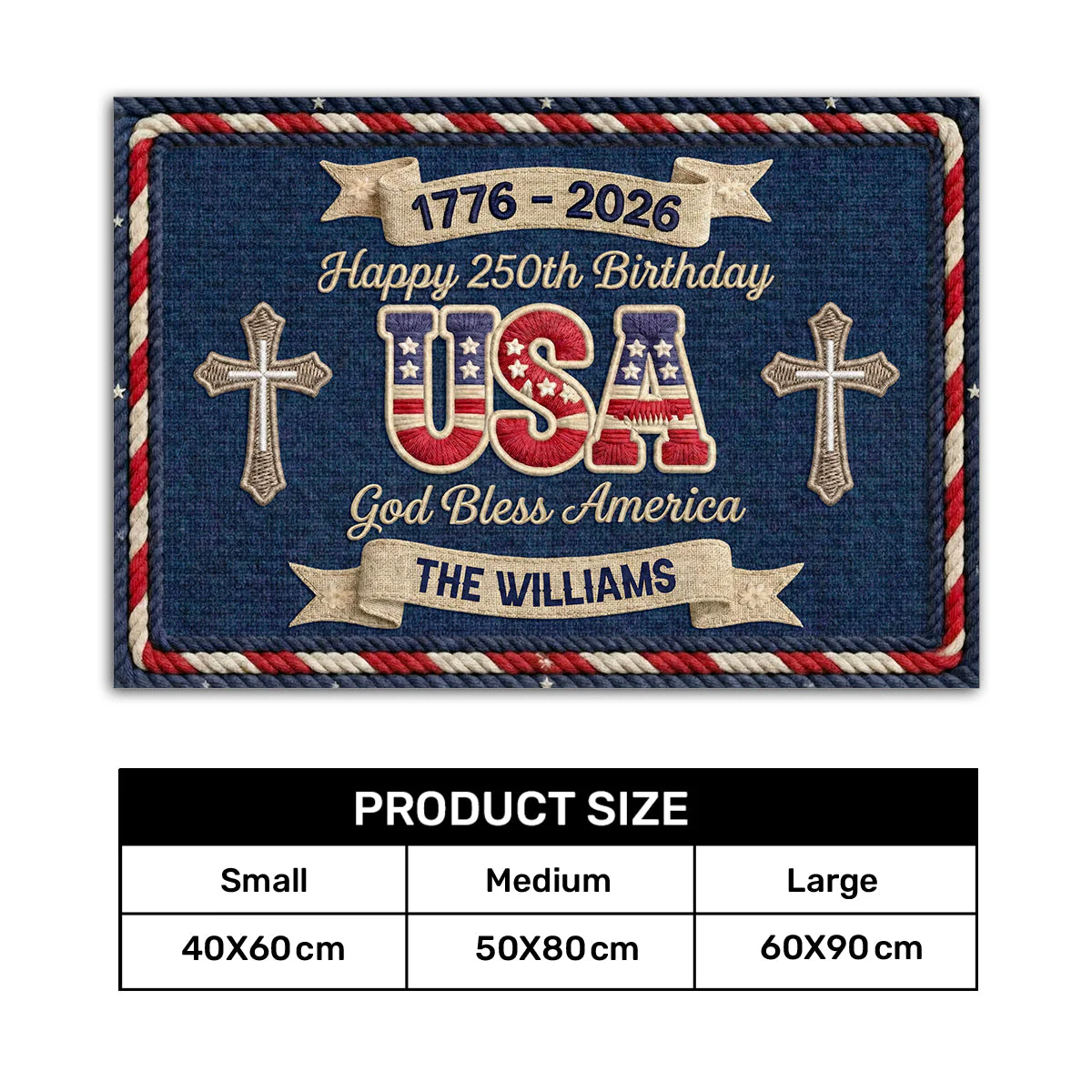 Usa 250th Birthday  Personalized Doormat - Image 7