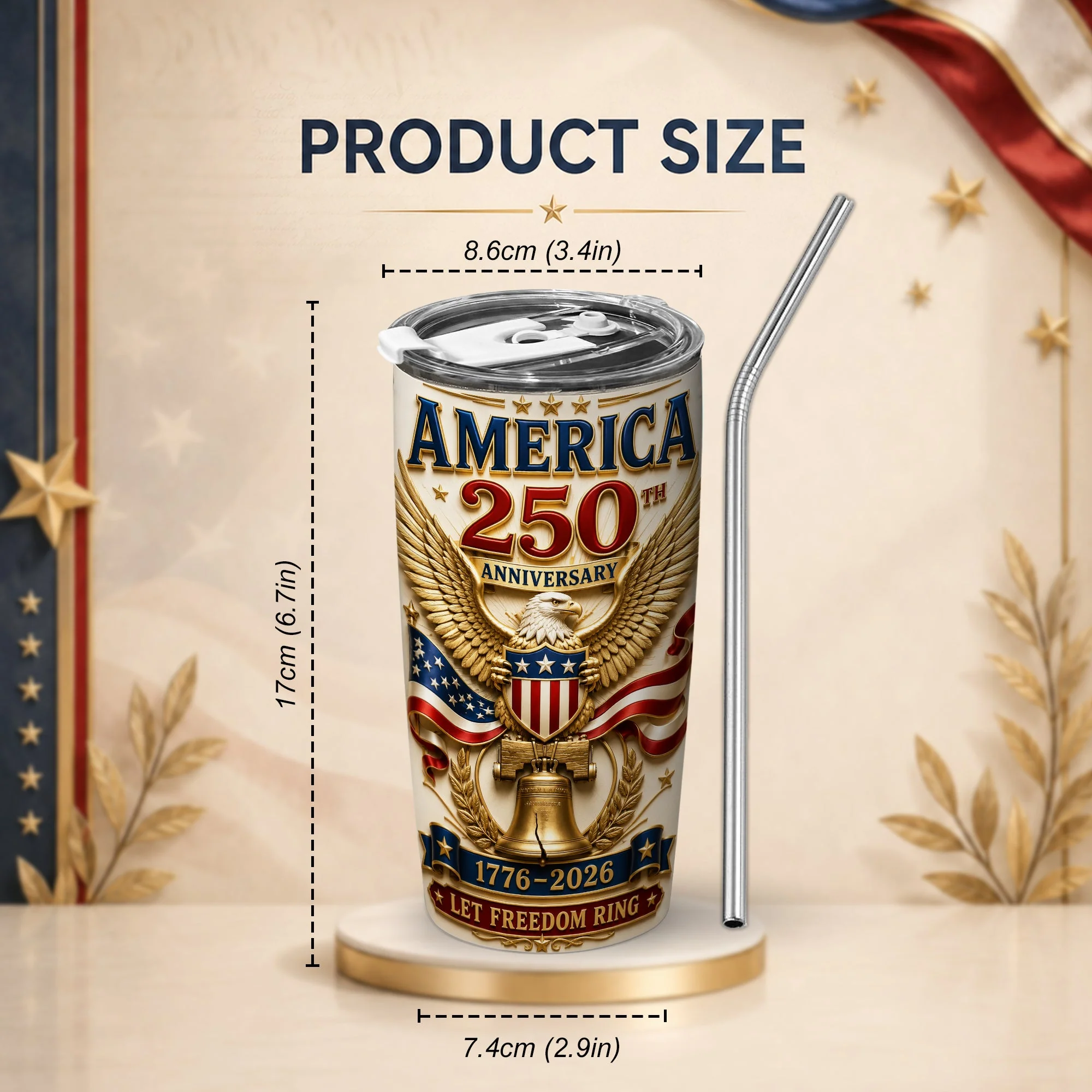 USA 250th Fireworks Patriotic America Celebration - Tumbler - Gift For Patriots - Image 3