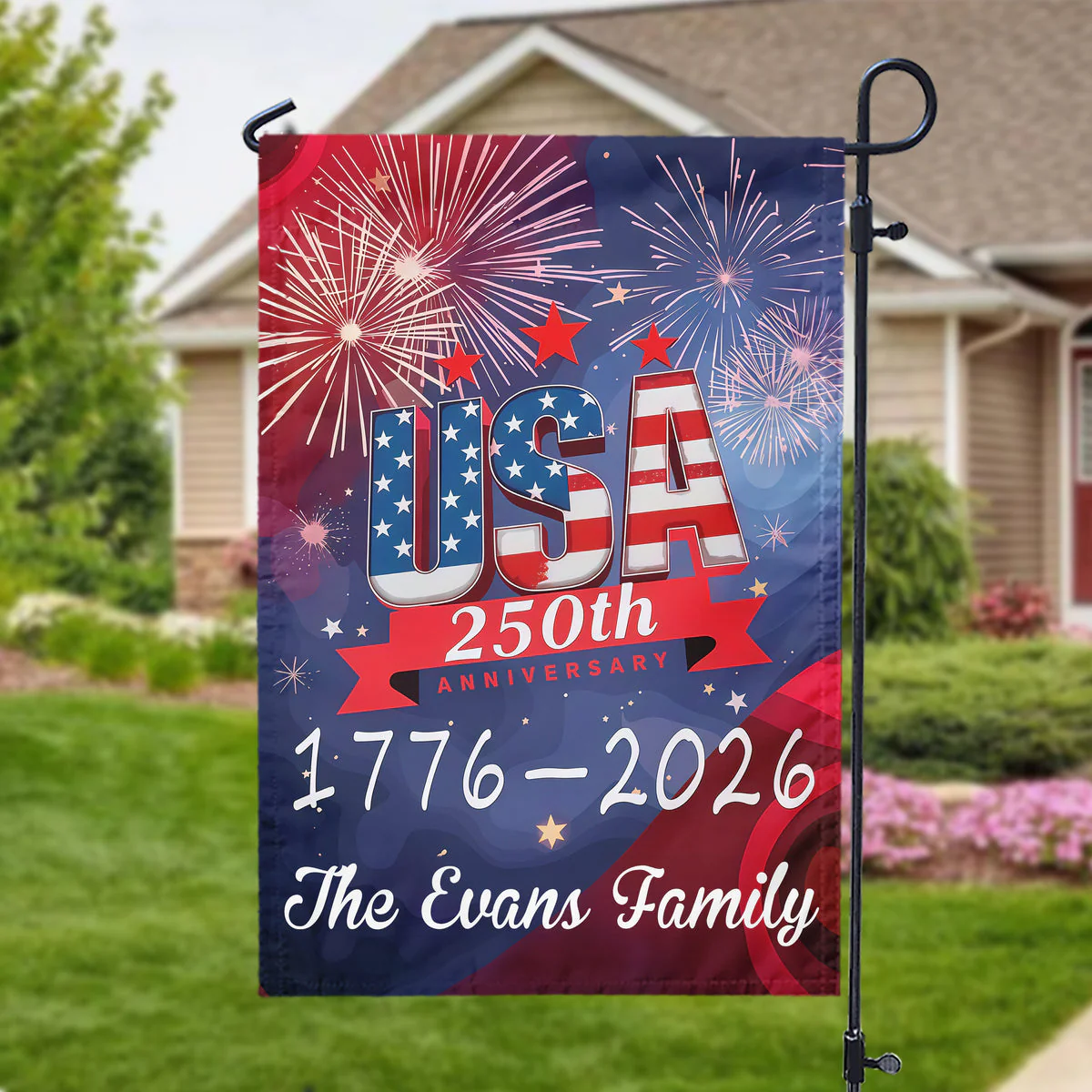 USA 250th Years Anniversary 1776 America 2026 - Personalized Flag - Patriotic Gift For Family HN02 - Image 4