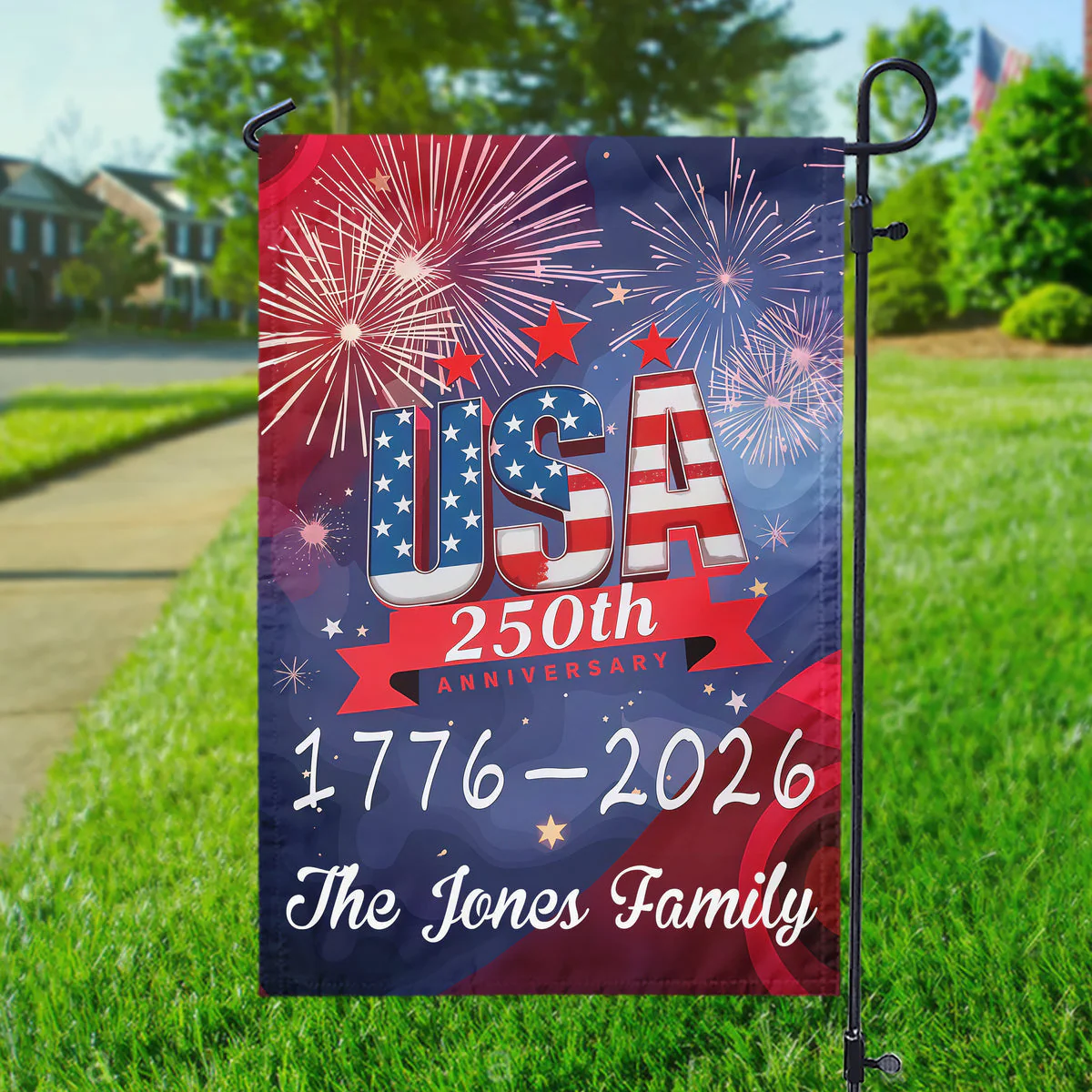 USA 250th Years Anniversary 1776 America 2026 - Personalized Flag - Patriotic Gift For Family HN02 - Image 6