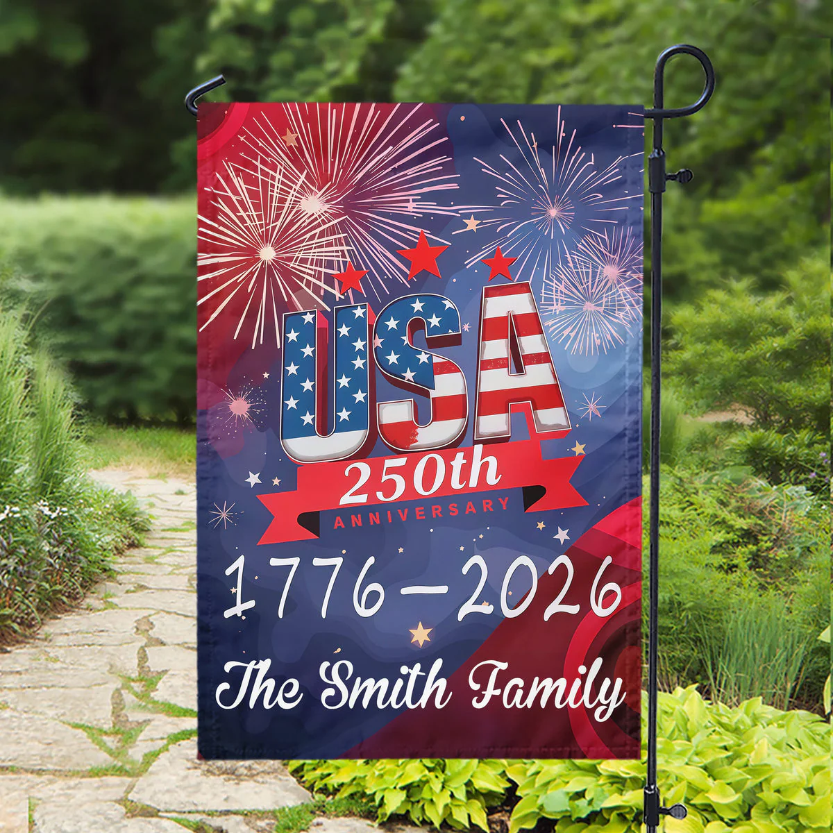USA 250th Years Anniversary 1776 America 2026 - Personalized Flag - Patriotic Gift For Family HN02 - Image 7