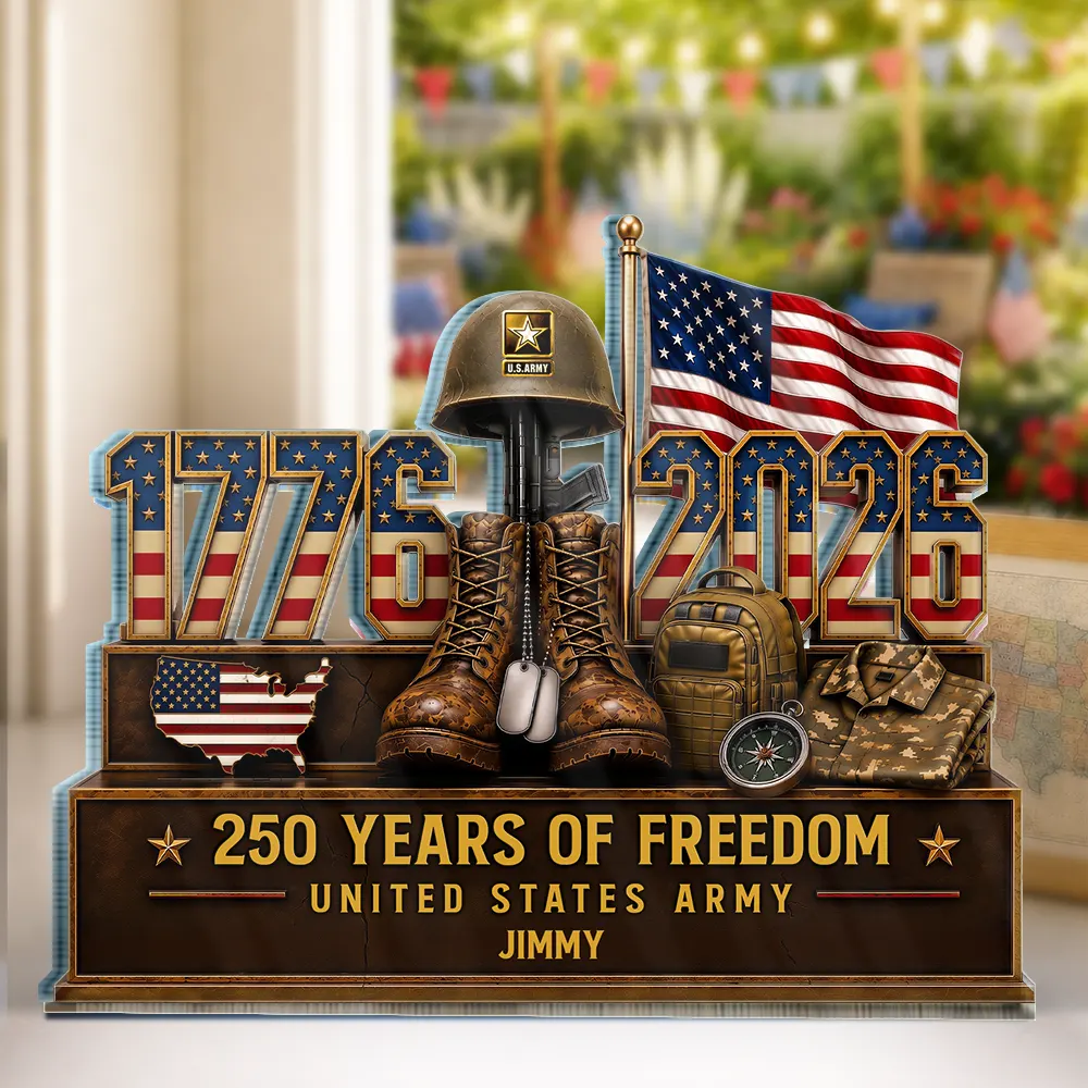 USA 250th Years Of Freedom 1776-2026 - Personalized Shape Acrylic Plaque - Patriotic Gift For Family