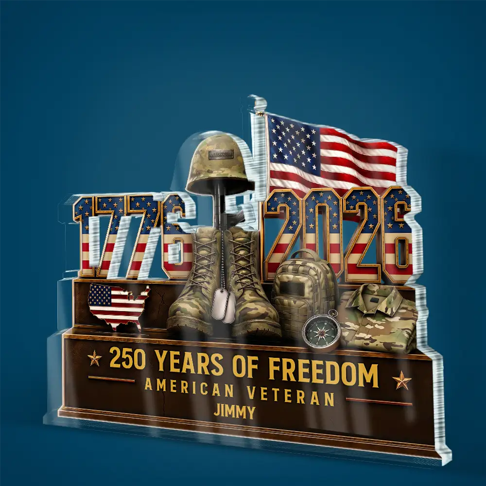 USA 250th Years Of Freedom 1776-2026 - Personalized Shape Acrylic Plaque - Patriotic Gift For Family - Image 2