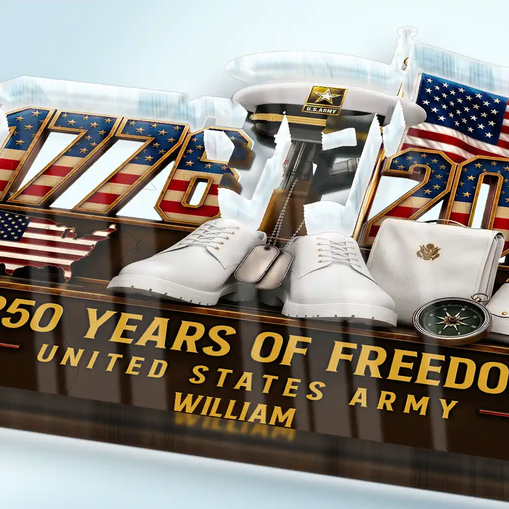 USA 250th Years Of Freedom 1776-2026 - Personalized Shape Acrylic Plaque - Patriotic Gift For Family - Image 3