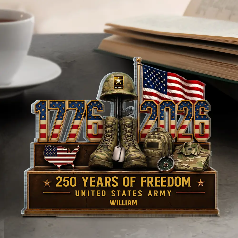 USA 250th Years Of Freedom 1776-2026 - Personalized Shape Acrylic Plaque - Patriotic Gift For Family - Image 4