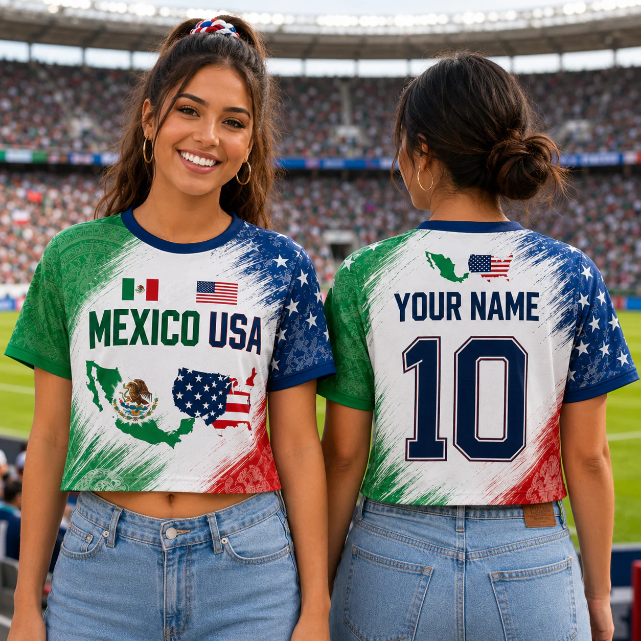 USA And Mexico Global Soccer Tournament 2026 - Personalized Croptop Jersey - Gifts For Football Lovers, Sports Fans LA02