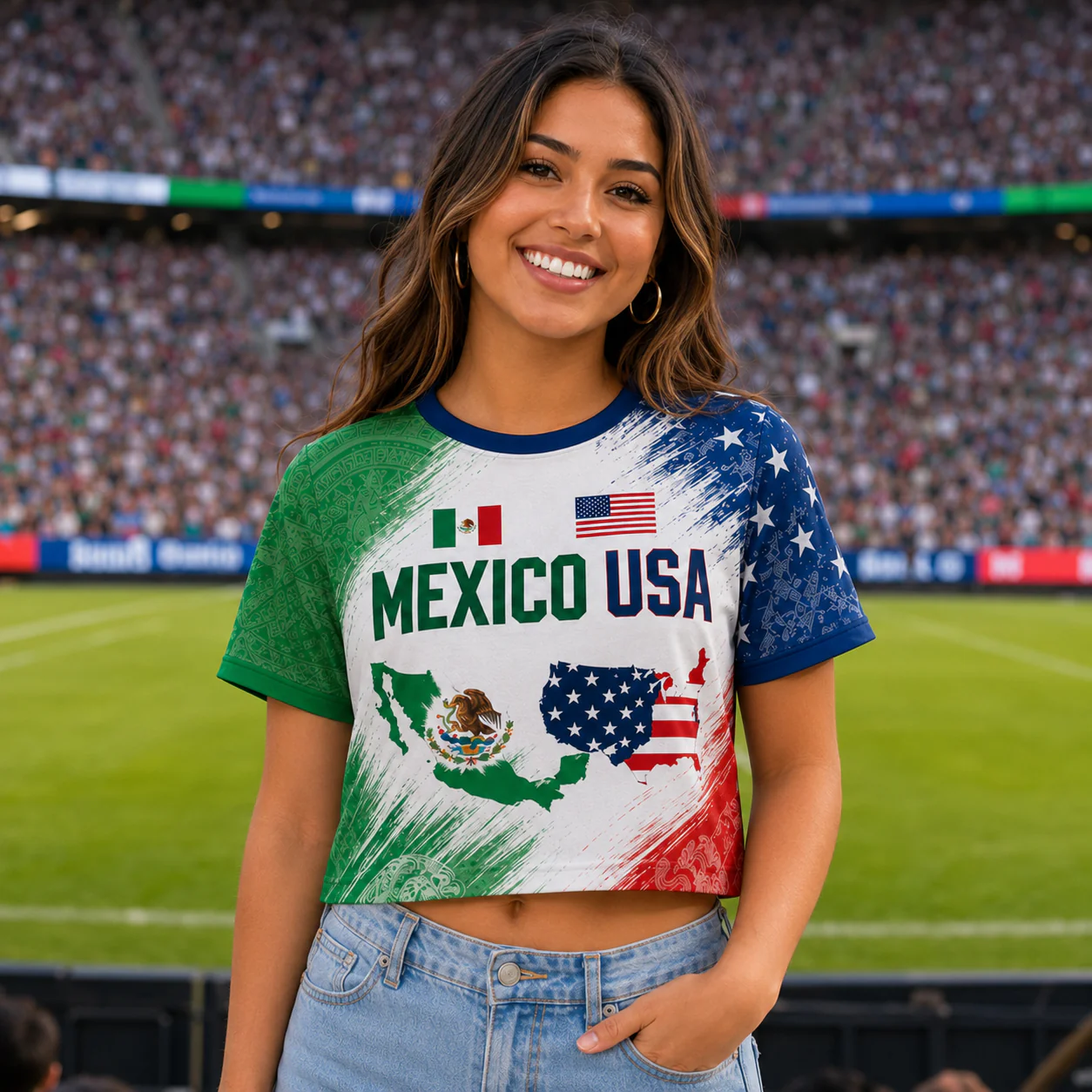 USA And Mexico Global Soccer Tournament 2026 - Personalized Croptop Jersey - Gifts For Football Lovers, Sports Fans LA02 - Image 2