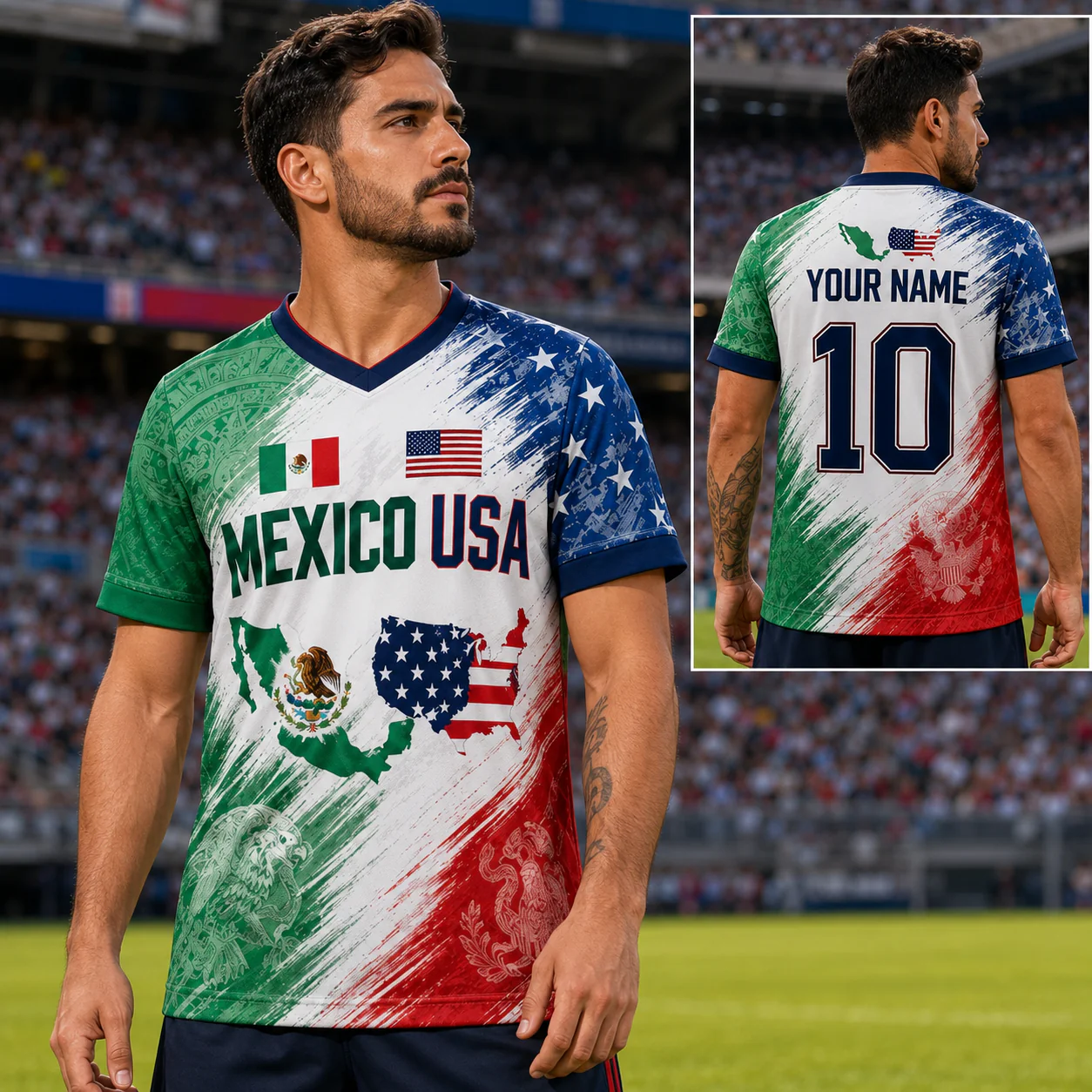 USA And Mexico Global Soccer Tournament 2026 - Personalized Soccer Jersey - Birthday Gifts For Football Lovers, Sports Fans, Sports Lovers