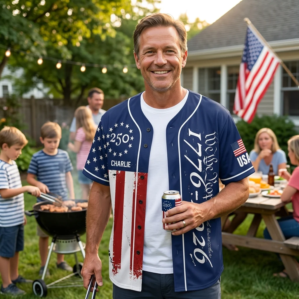 USA Eagle America Shield Black - Baseball Jersey - Patriotic Gift For Him - Image 3