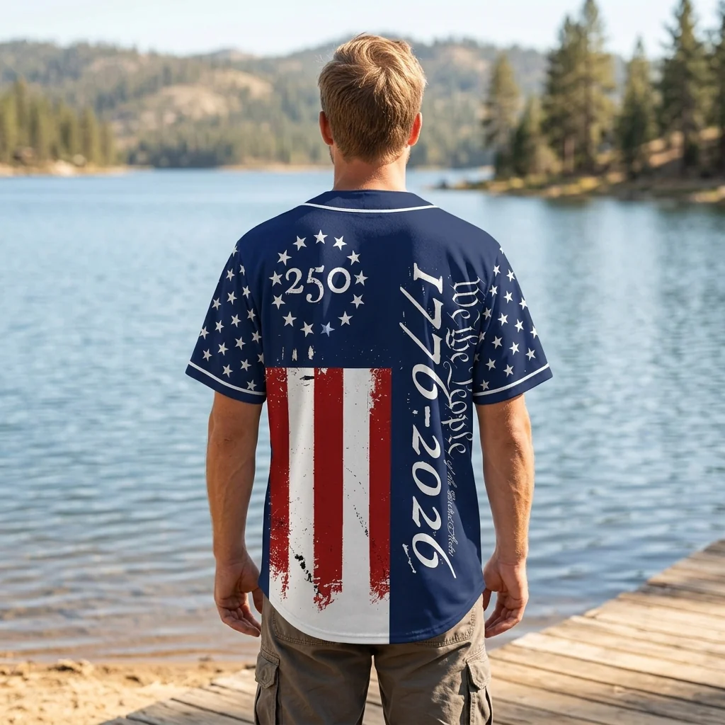 USA Eagle America Shield Black - Baseball Jersey - Patriotic Gift For Him - Image 4