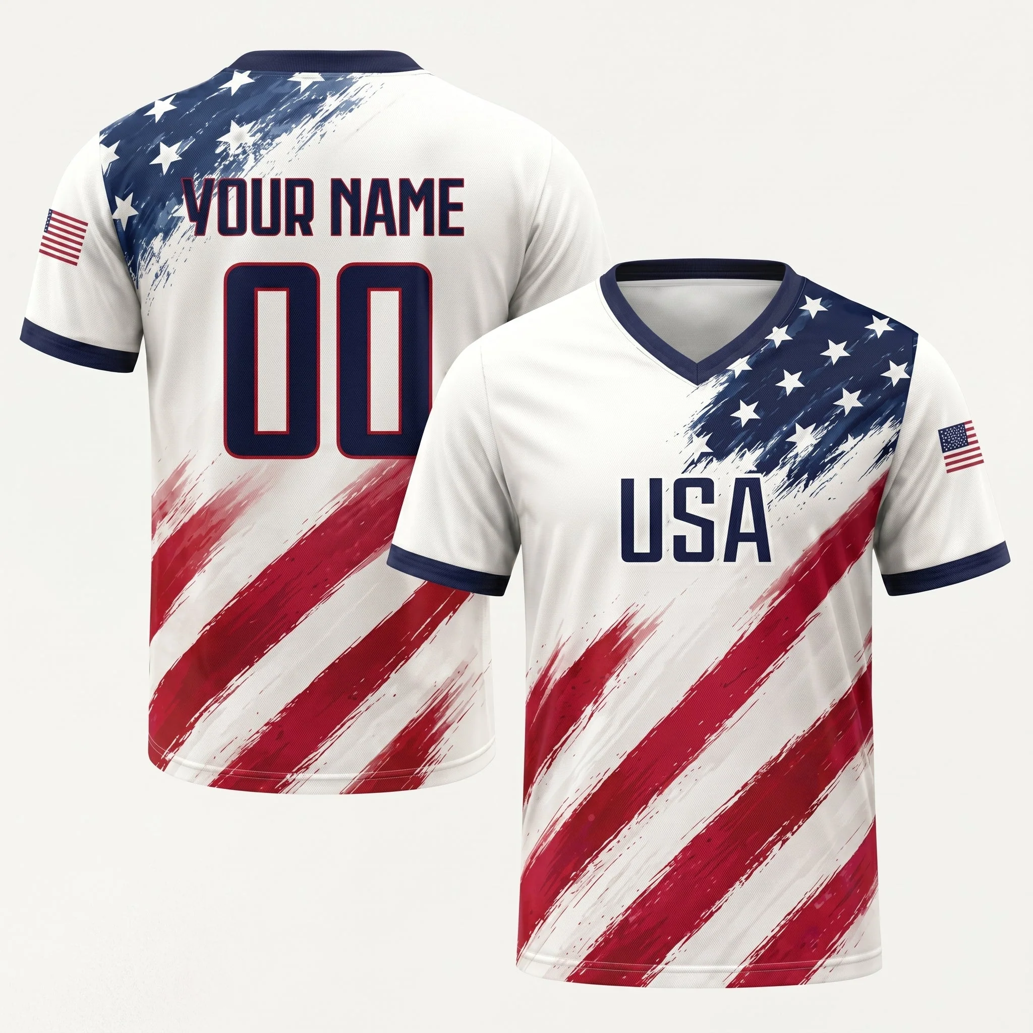 USA Flag Custom Name Number - Personalized Soccer Jersey - Gift For Sport Fans