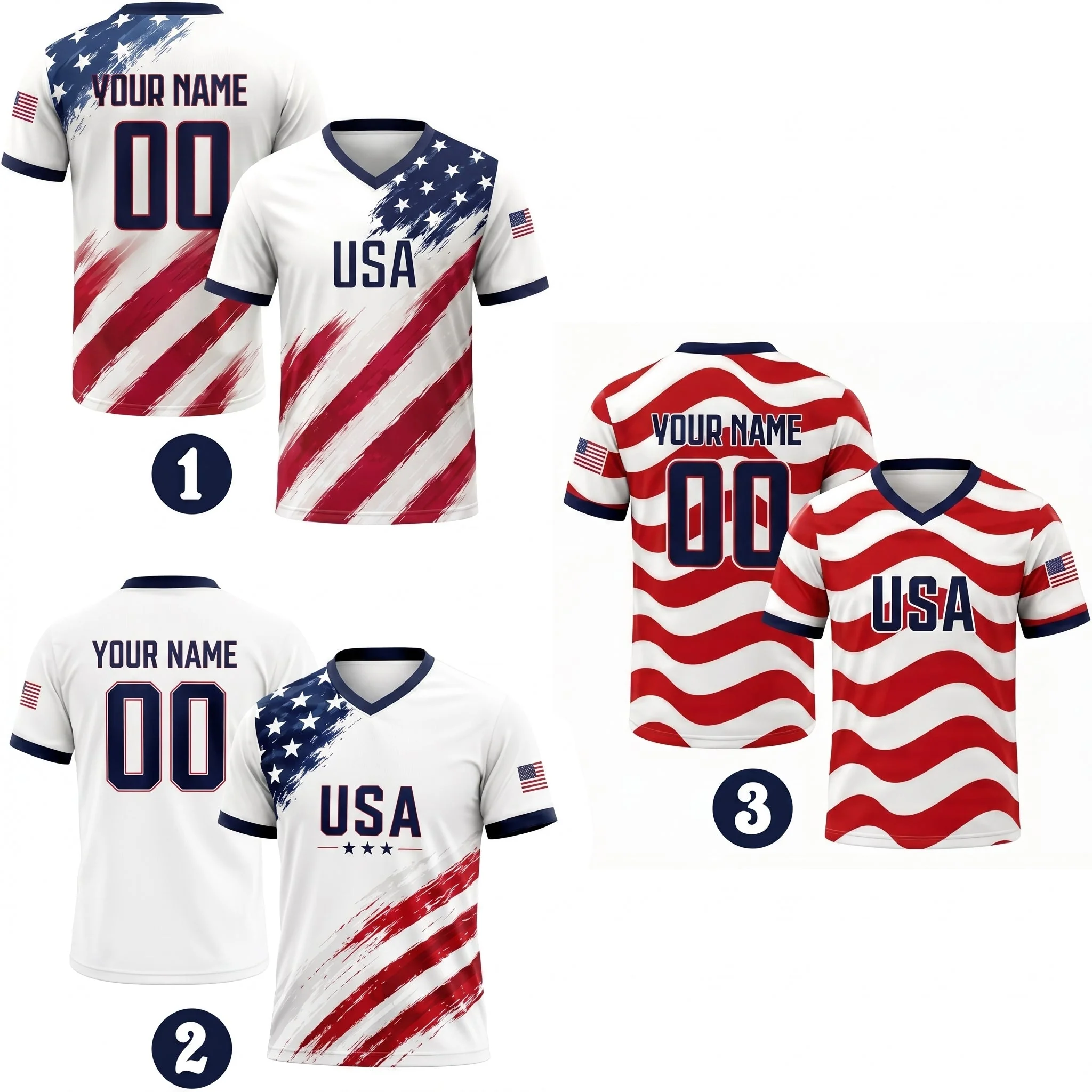 USA Flag Custom Name Number - Personalized Soccer Jersey - Gift For Sport Fans - Image 4